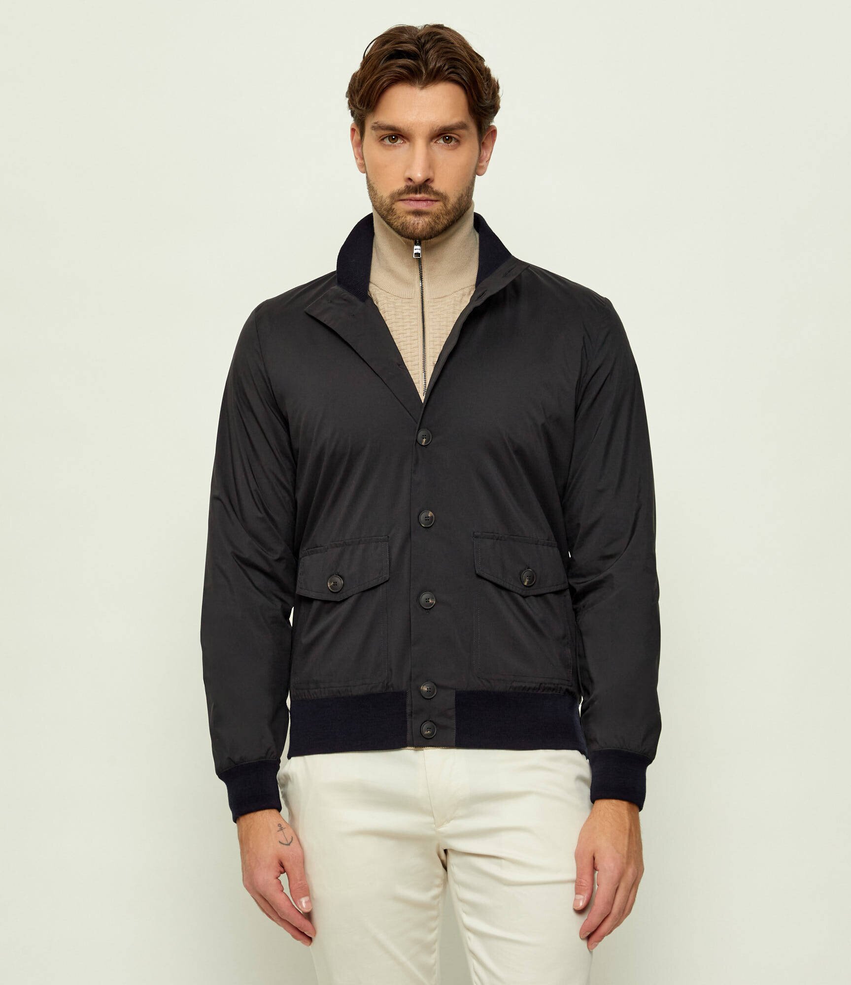 Gran Sasso Geacă bomber SARTORIAL | Slim Fit cu adaos de lână