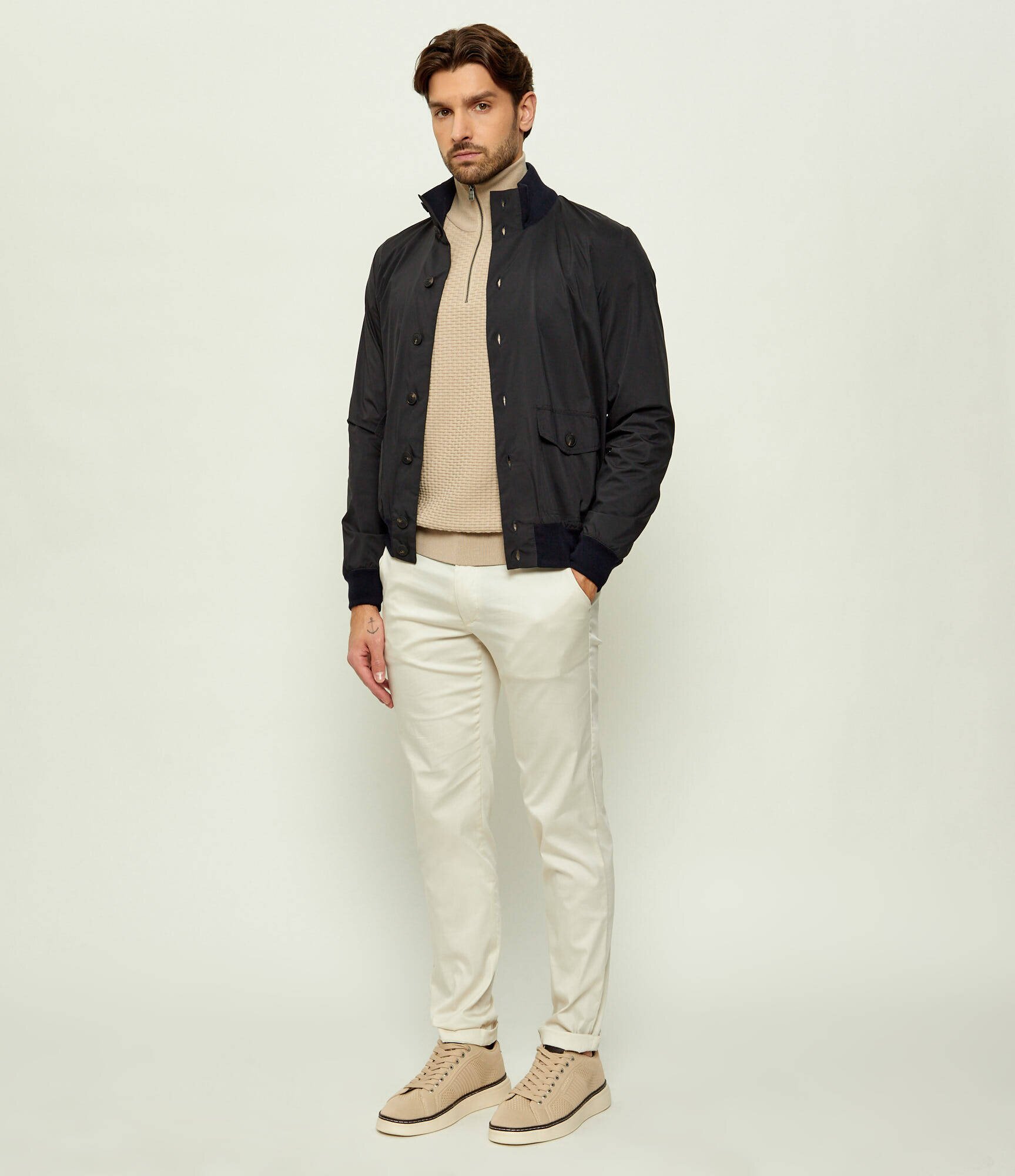 Gran Sasso Geacă bomber SARTORIAL | Slim Fit cu adaos de lână