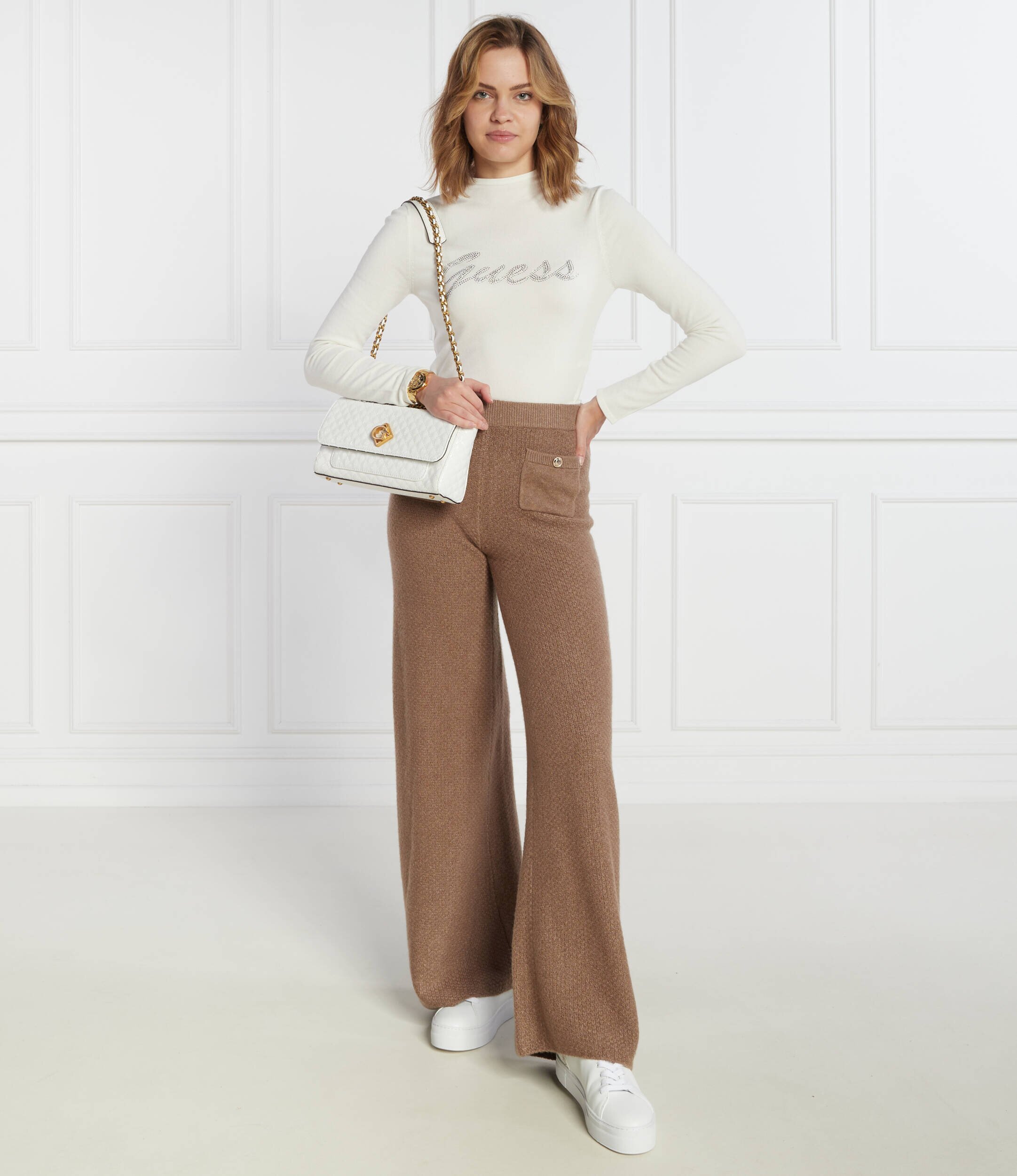 Guess Bluză RHINESTONE LOGO | Regular Fit