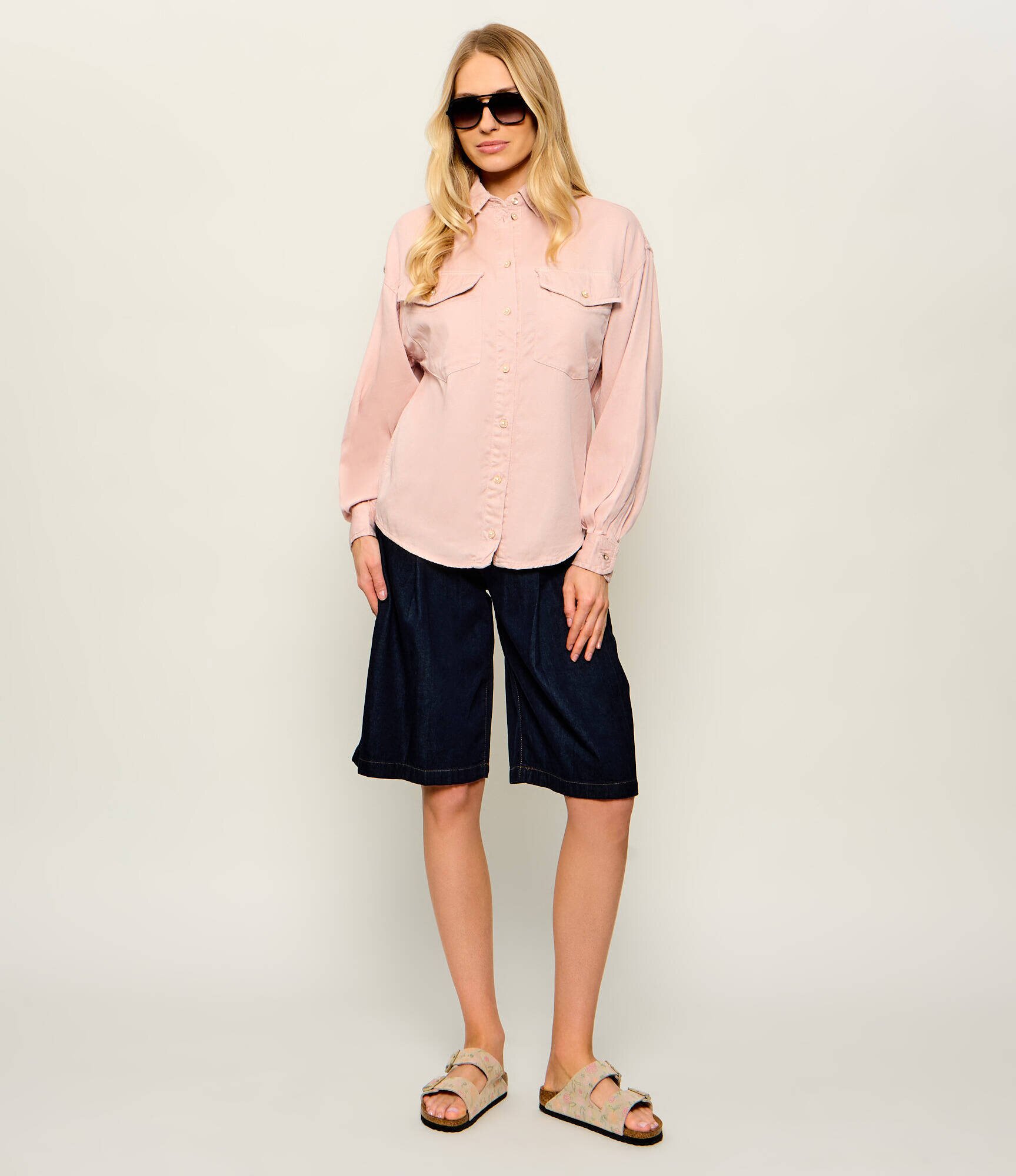 Guess Cămașă Lara | Relaxed fit | cu adaos de in