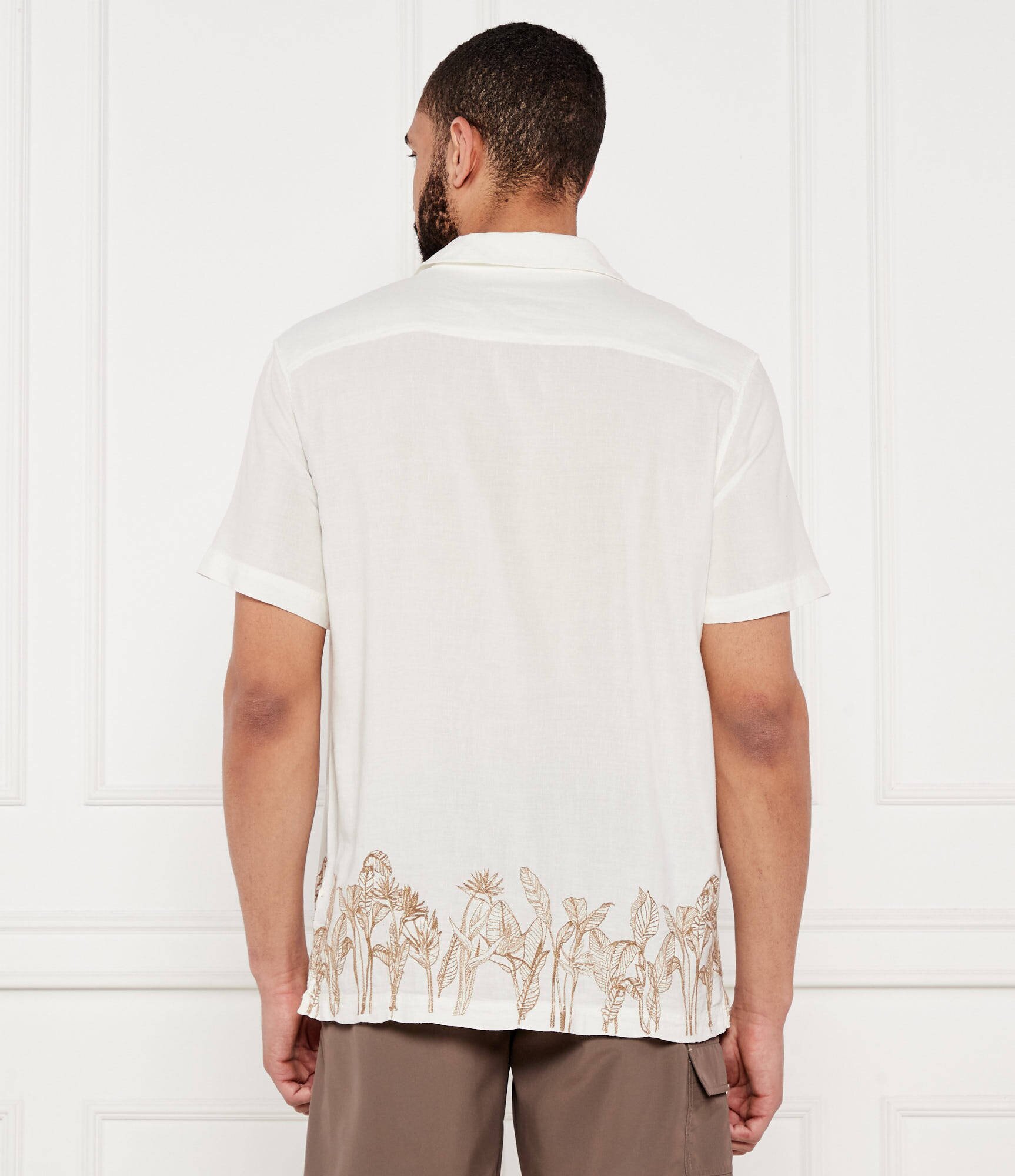 Guess Cămașă | Regular Fit | cu adaos de in