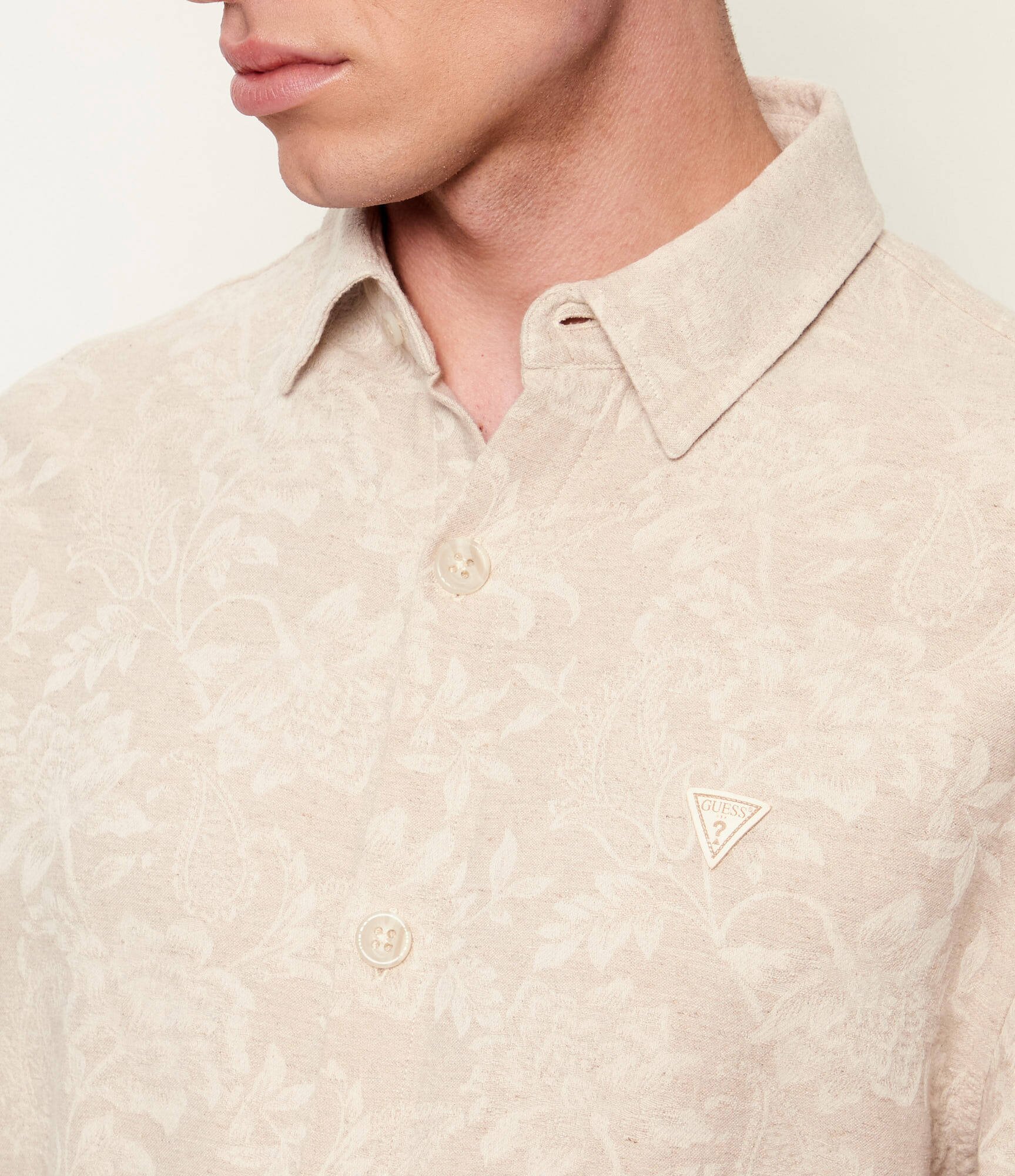 Guess Cămașă | Relaxed fit | cu adaos de in