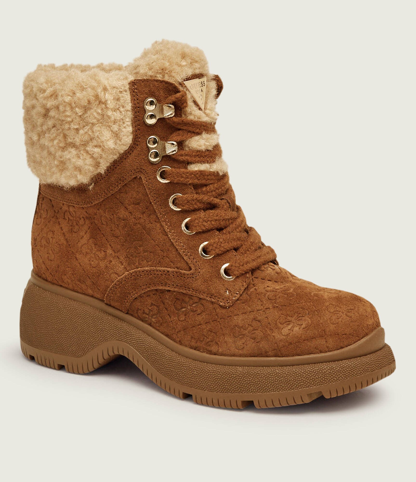 Guess Căptușite botine Vikki| shearling | piele întoarsă