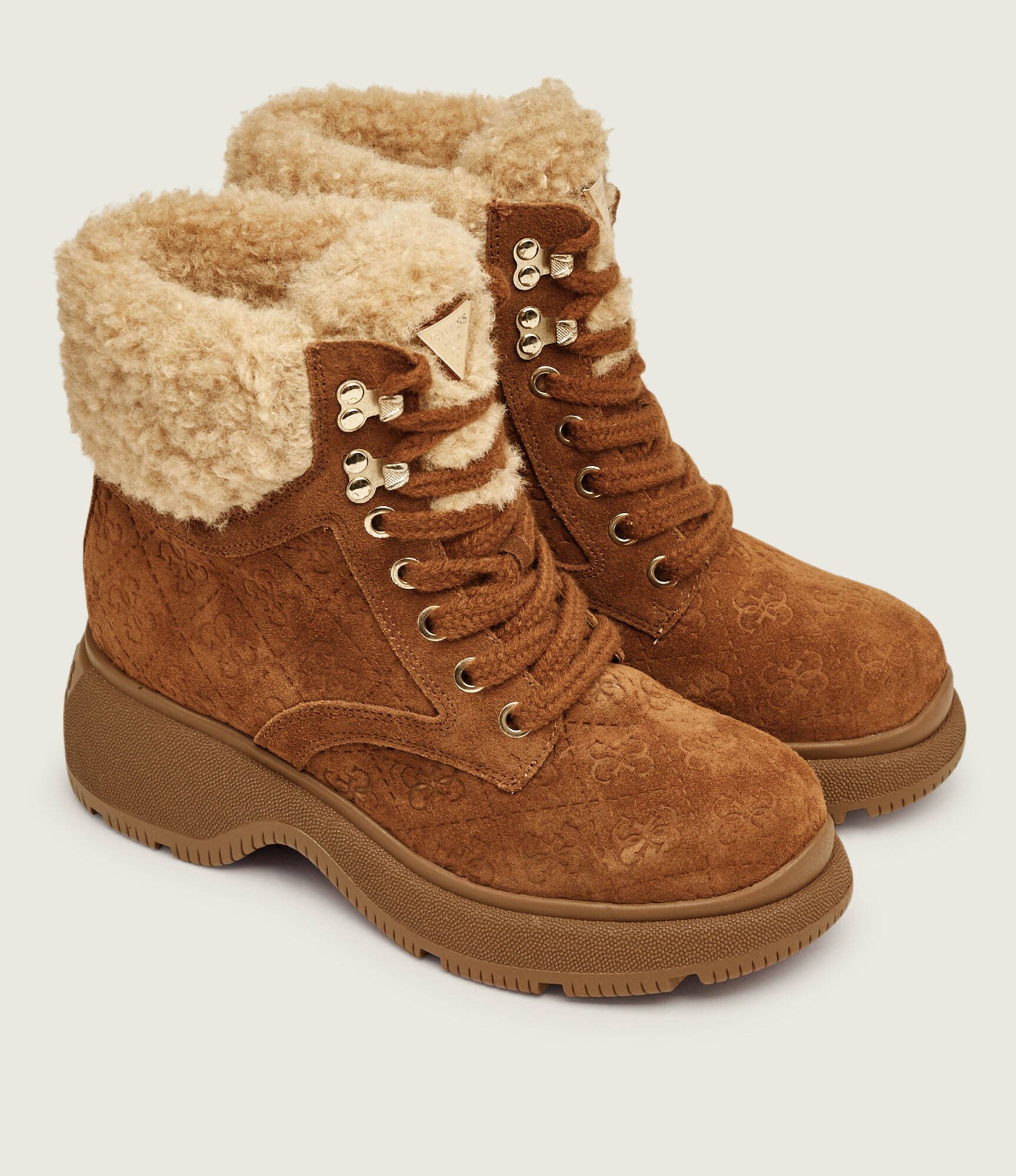 Guess Căptușite botine Vikki| shearling | piele întoarsă