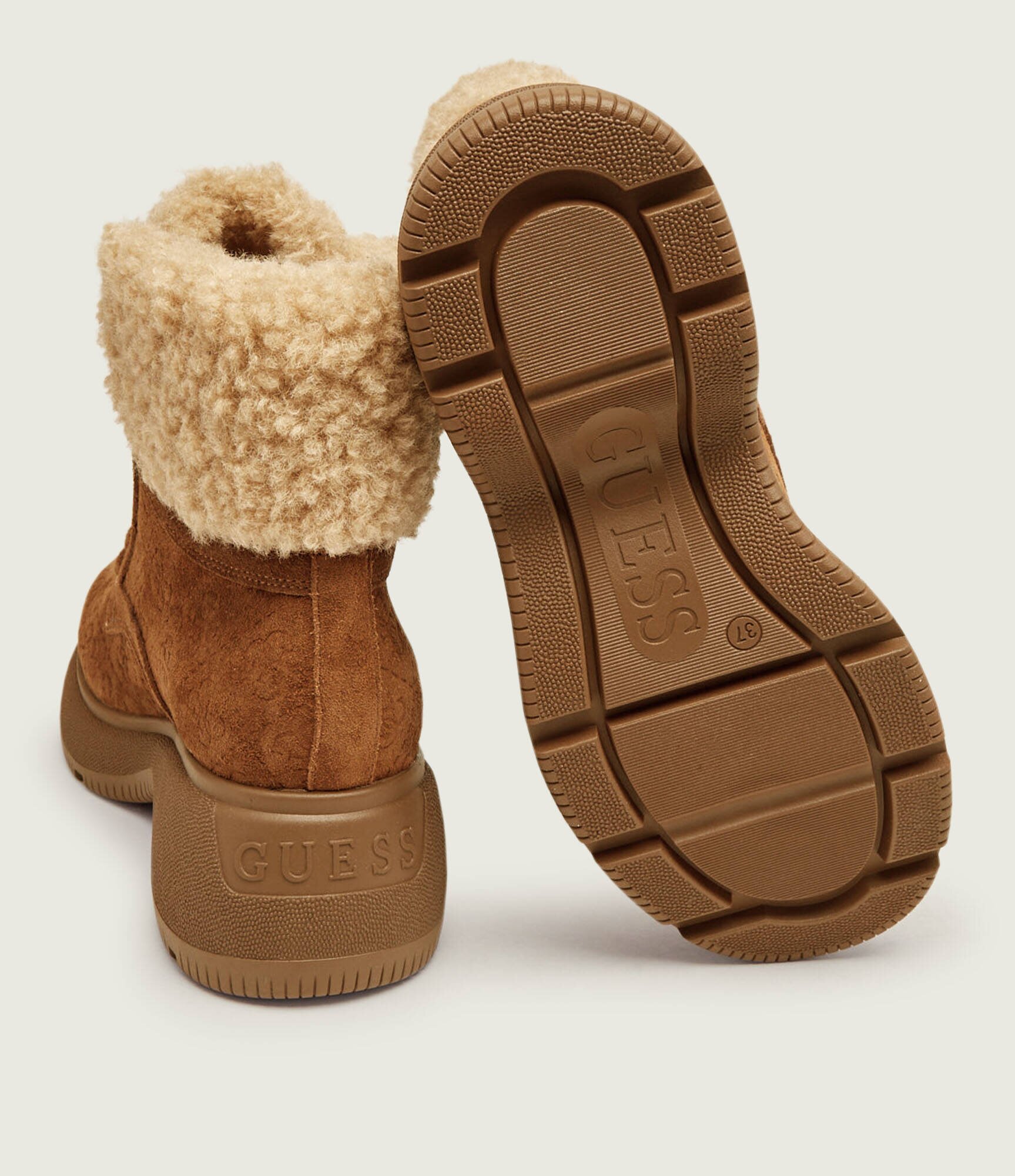 Guess Căptușite botine Vikki| shearling | piele întoarsă