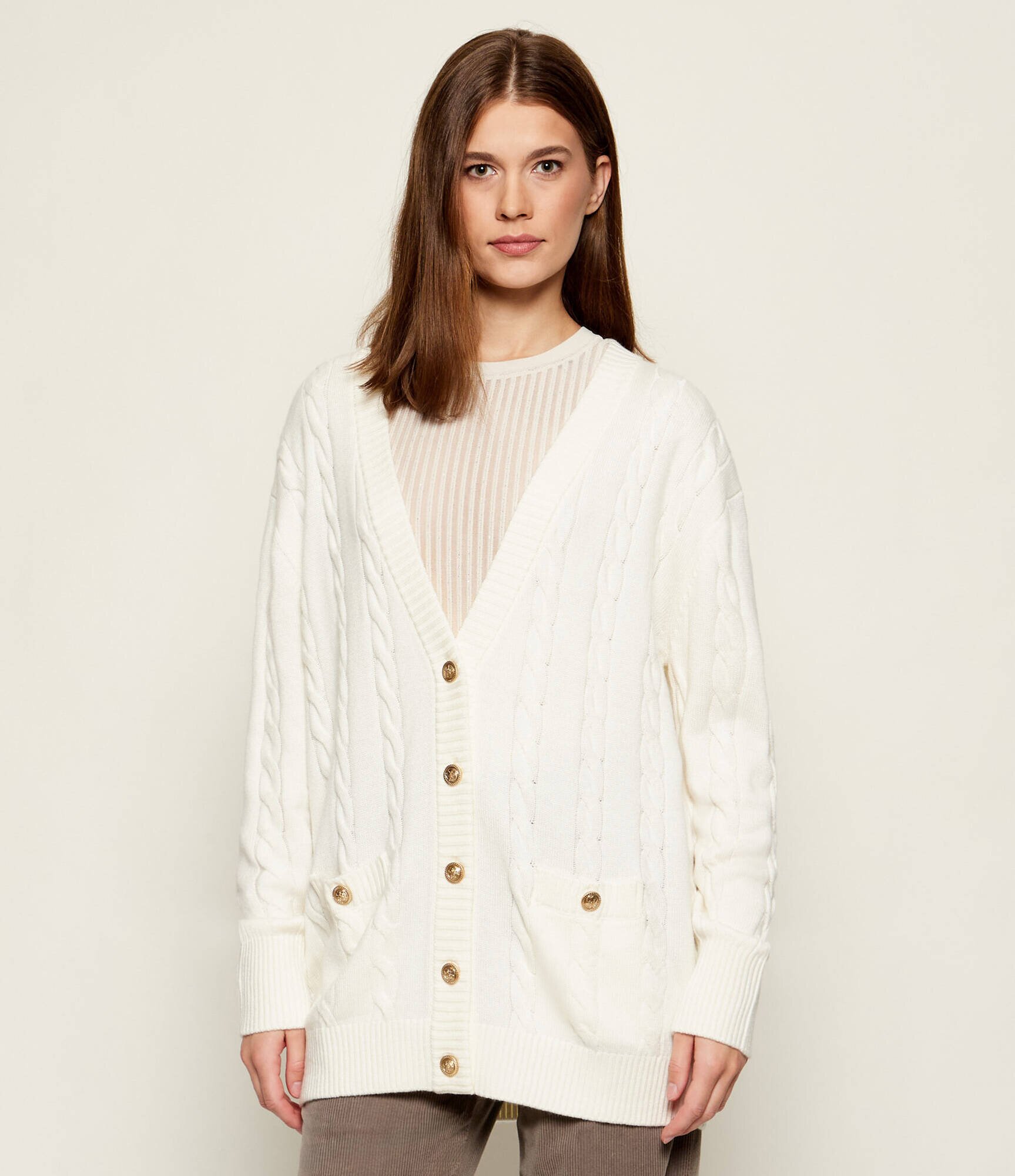 Guess Cardigan Elsa | Relaxed fit cu adaos de lână