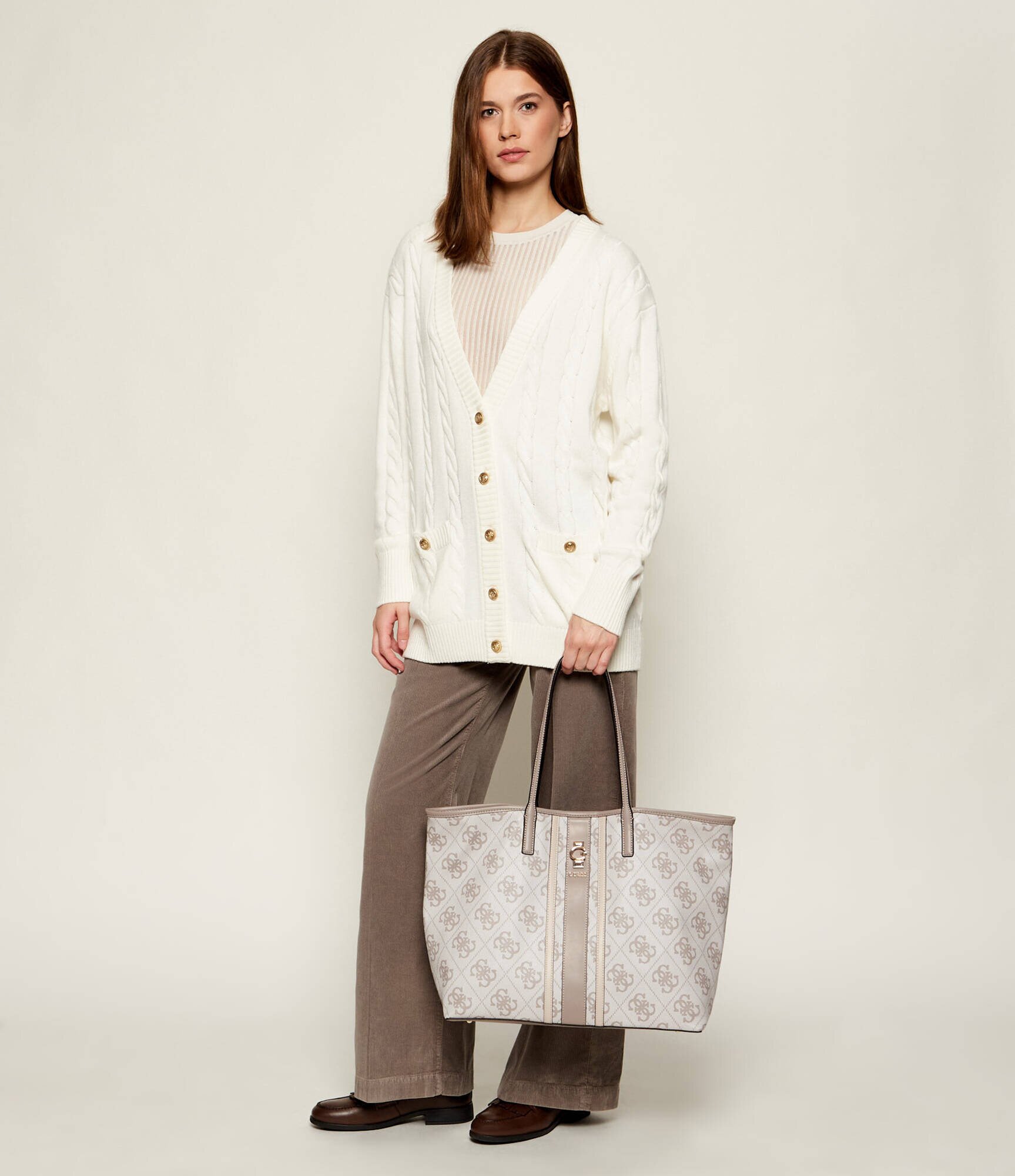 Guess Cardigan Elsa | Relaxed fit cu adaos de lână