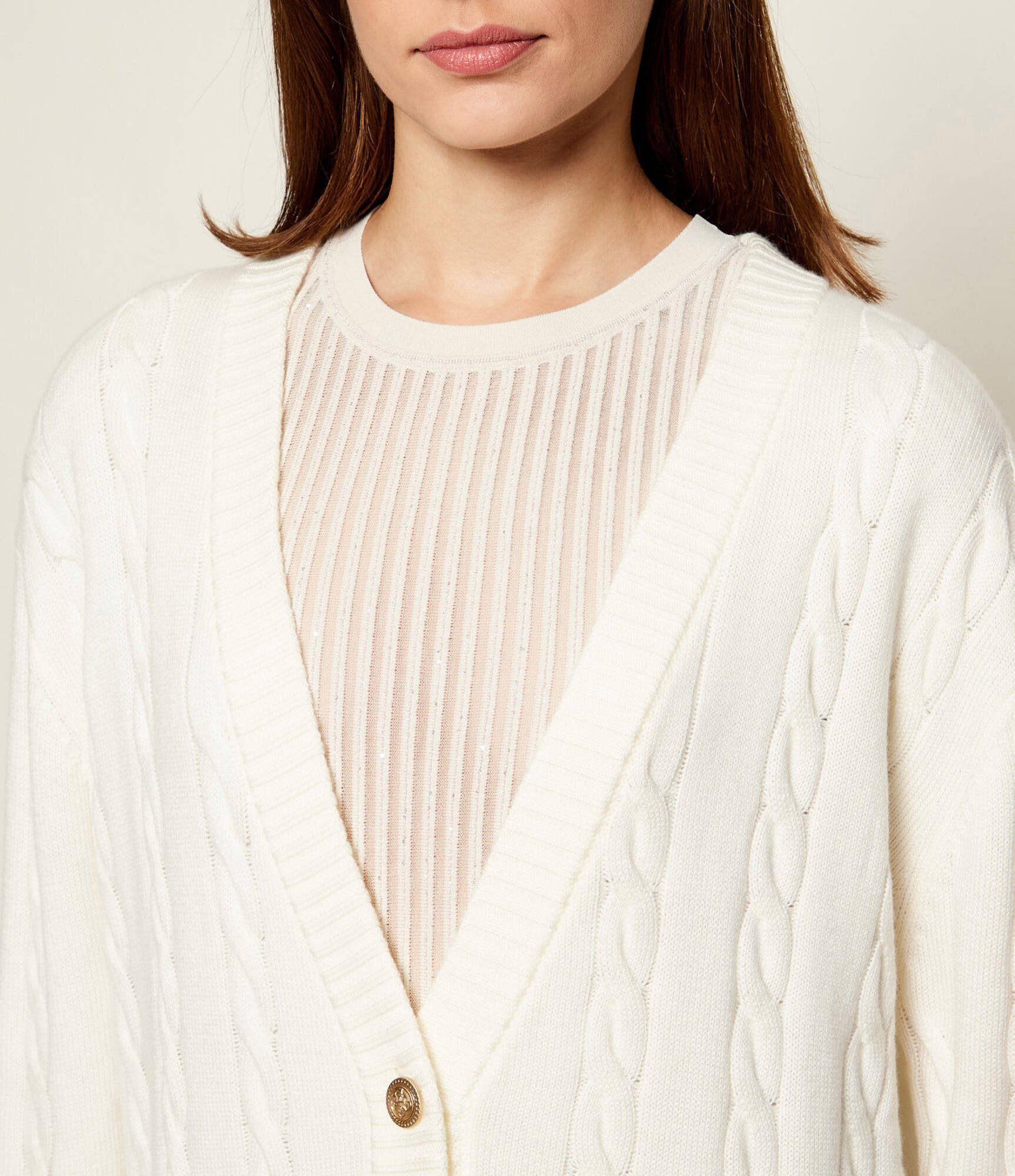 Guess Cardigan Elsa | Relaxed fit cu adaos de lână