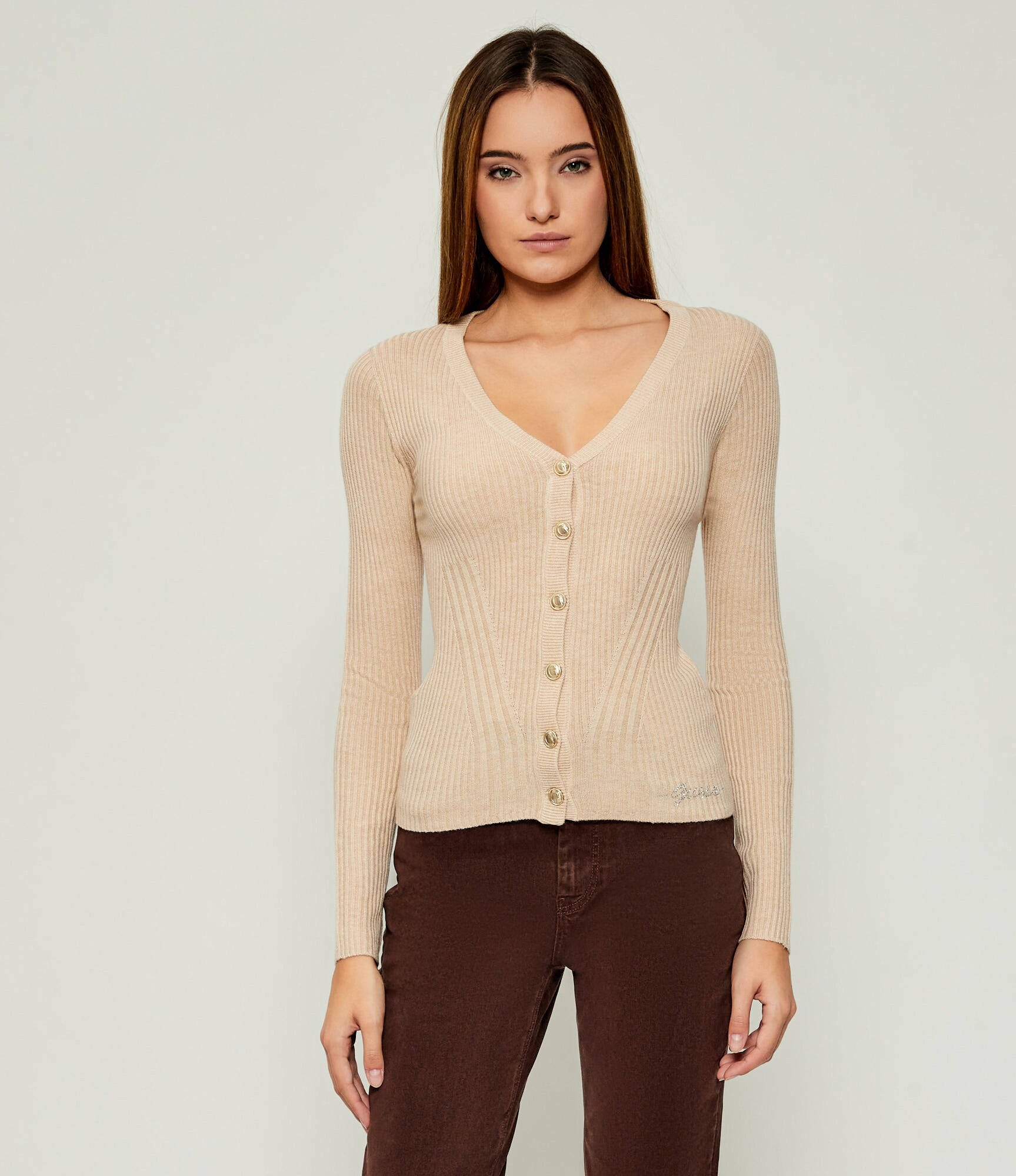 Guess Cardigan JULIA | Slim Fit | cu adaos de mătase și cașmir