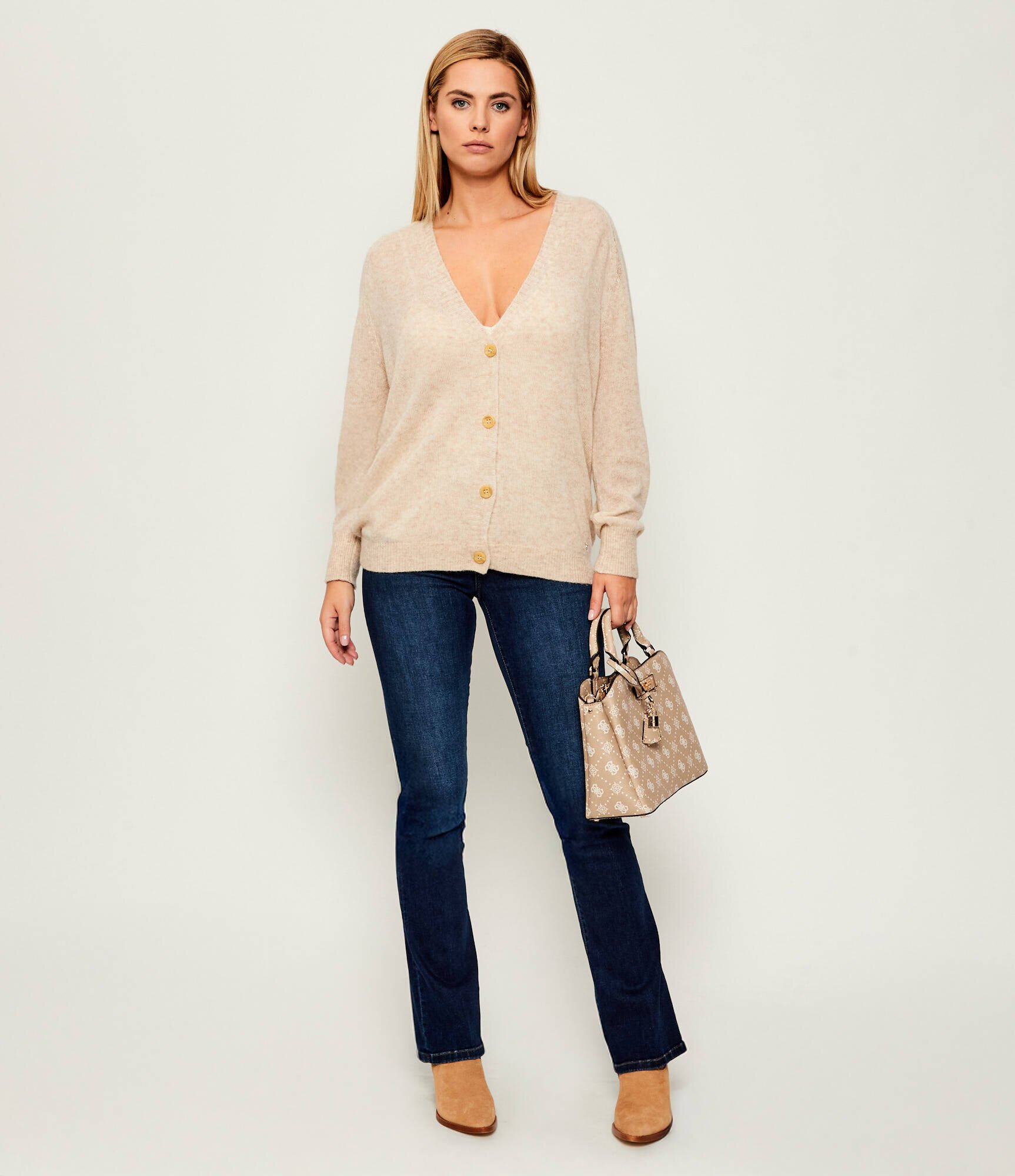Guess Cardigan + top IZABELLA cu adaos de lână