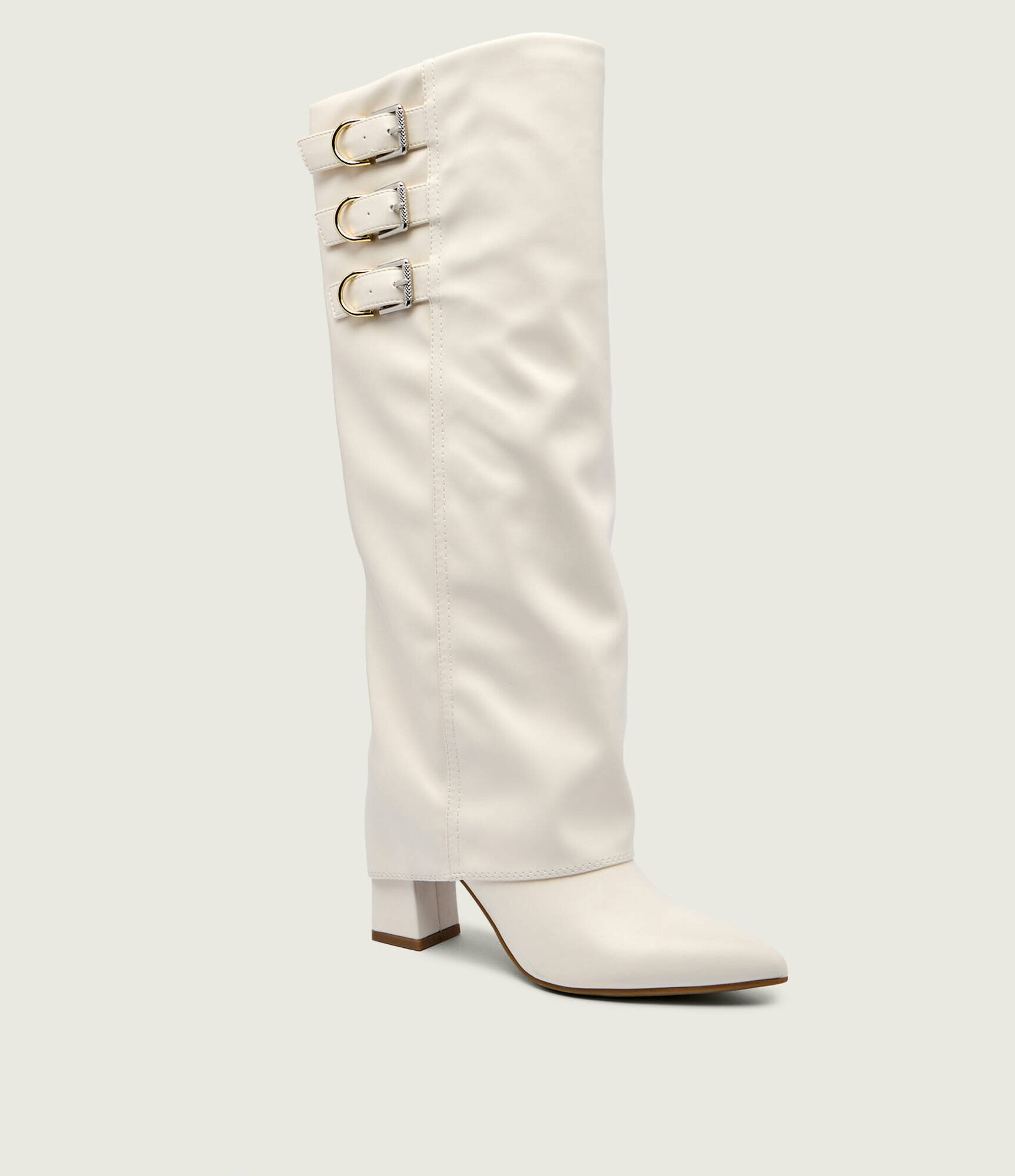 Guess Cizme cu toc Garica cu adaos de piele