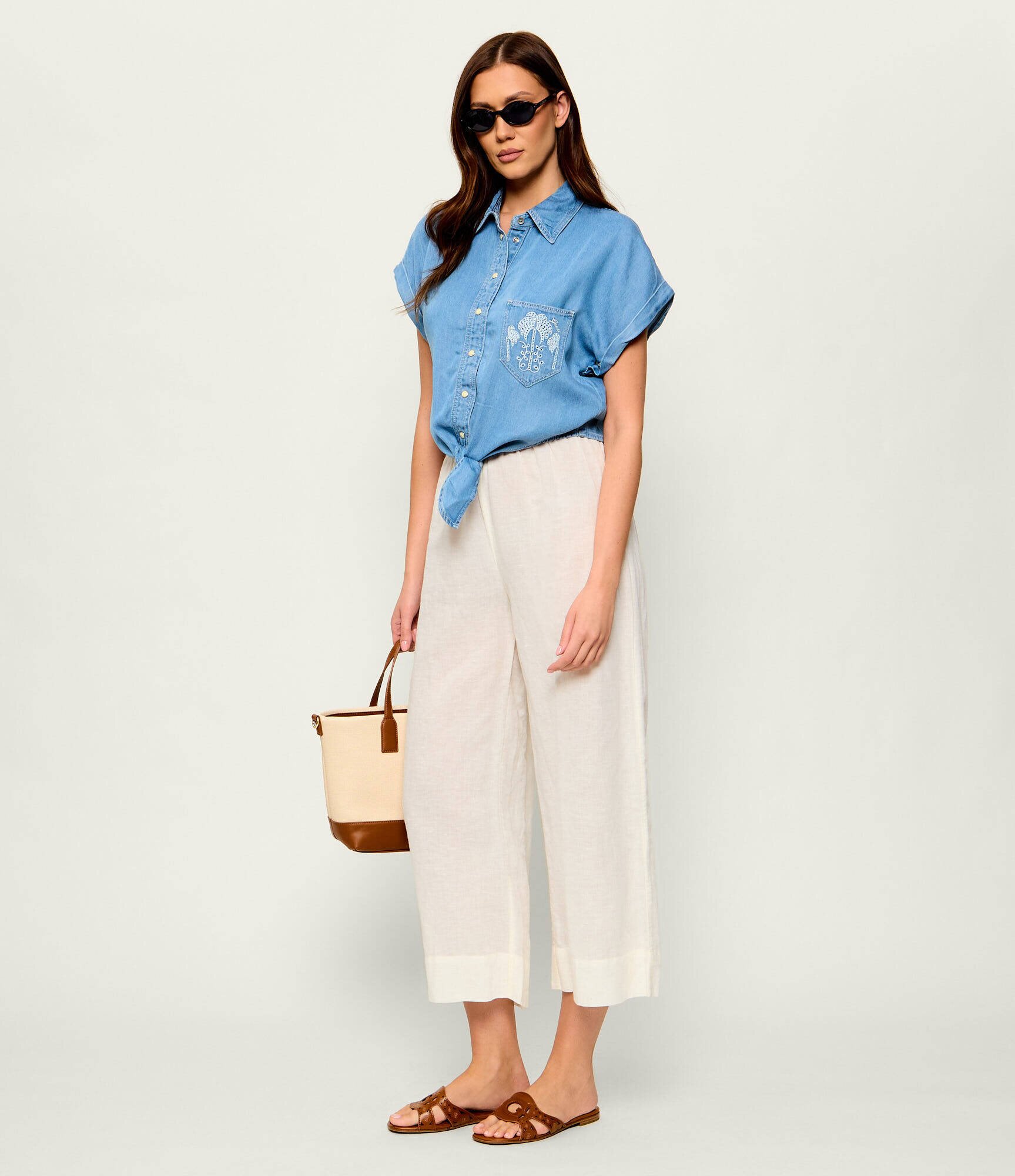 Guess De blugi cămașă Ambra | Cropped Fit