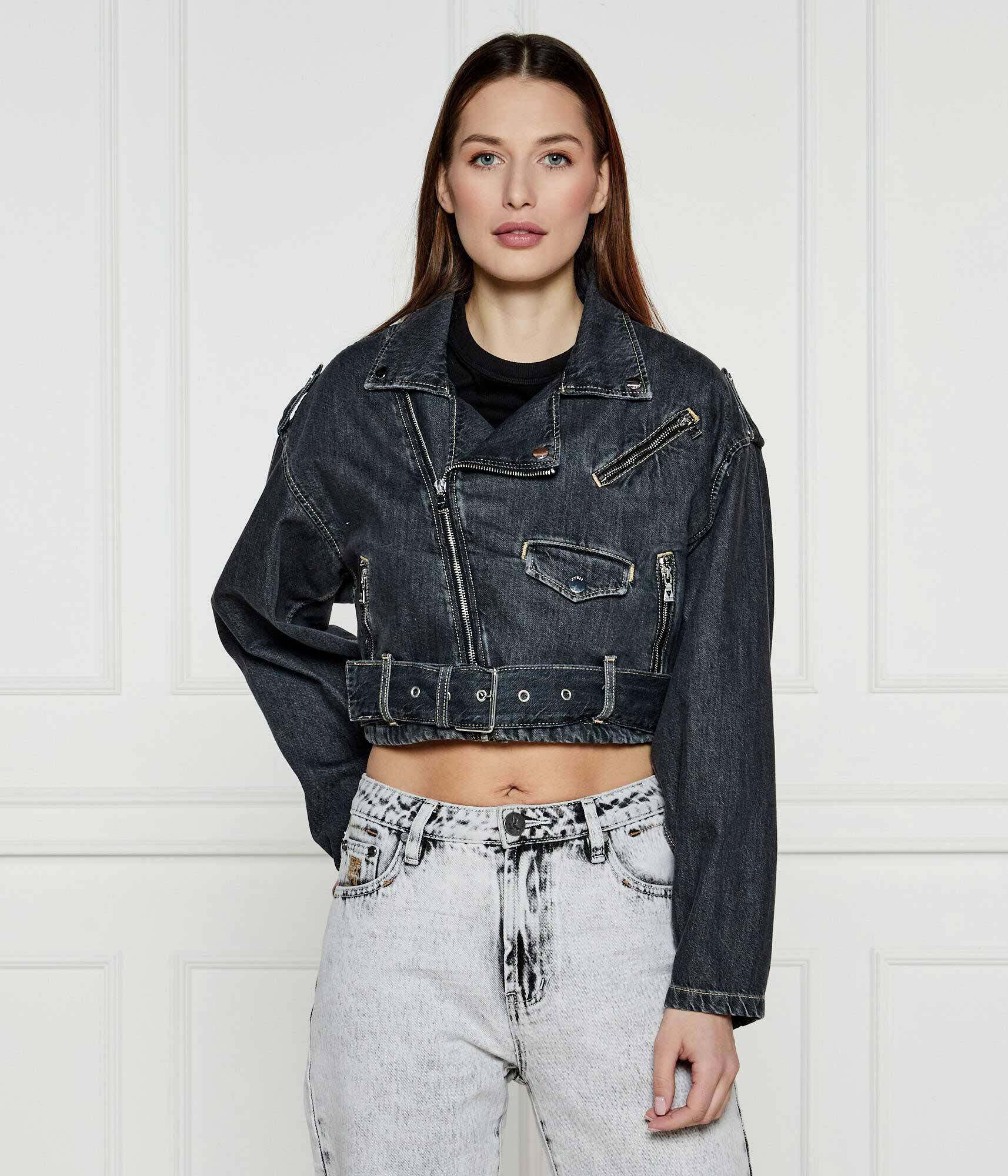 Guess De blugi geacă de piele SANDY | Cropped Fit