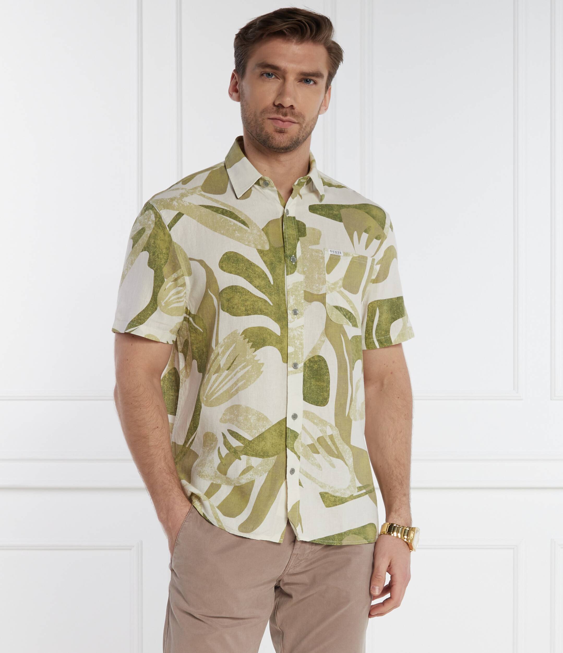 Guess De in cămașă SS COLLIN INSIDE PRI | Regular Fit