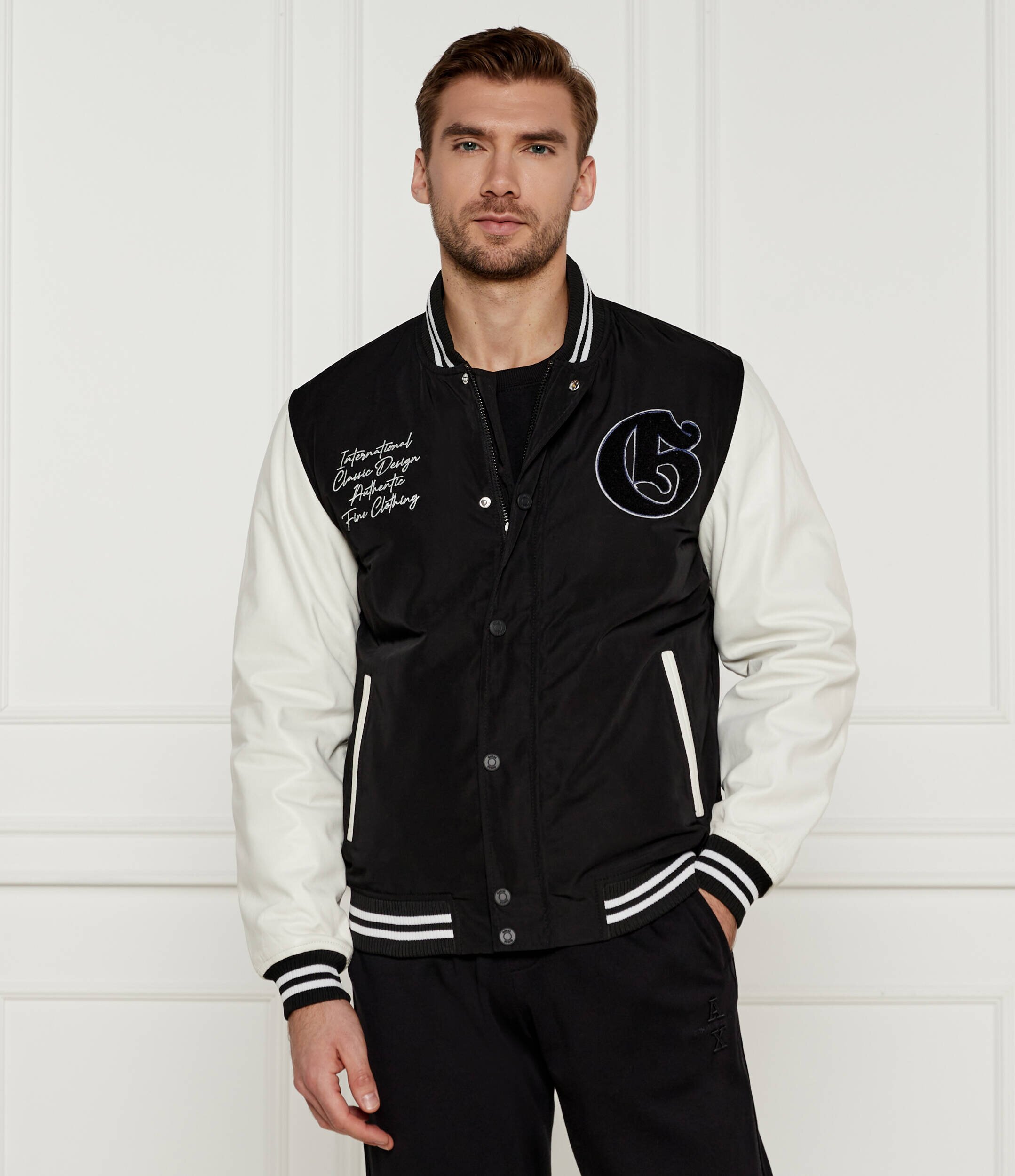 Guess Geacă bomber VERSITY | Regular Fit cu adaos de piele