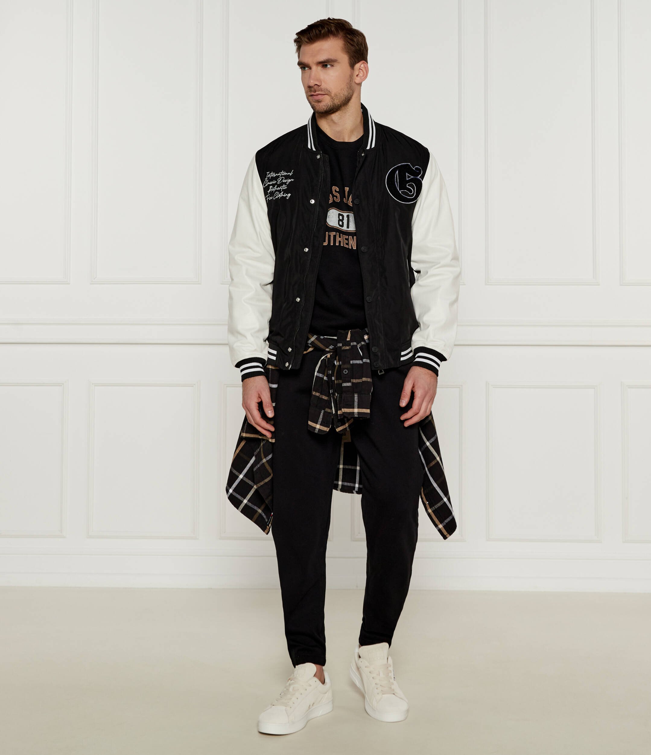 Guess Geacă bomber VERSITY | Regular Fit cu adaos de piele