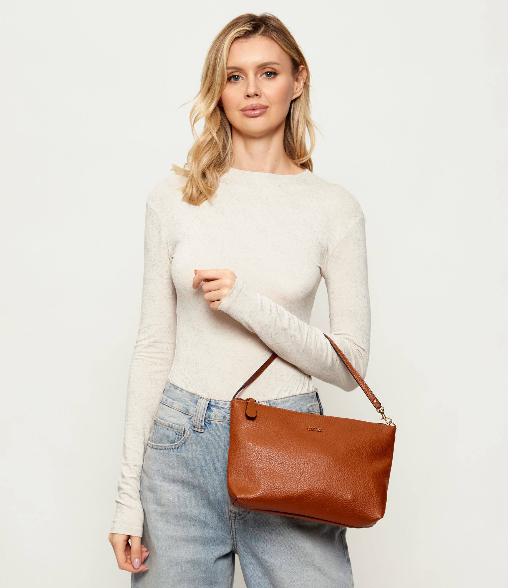 Guess Geantă shopper 2 în 1 VICTTORIA | shearling