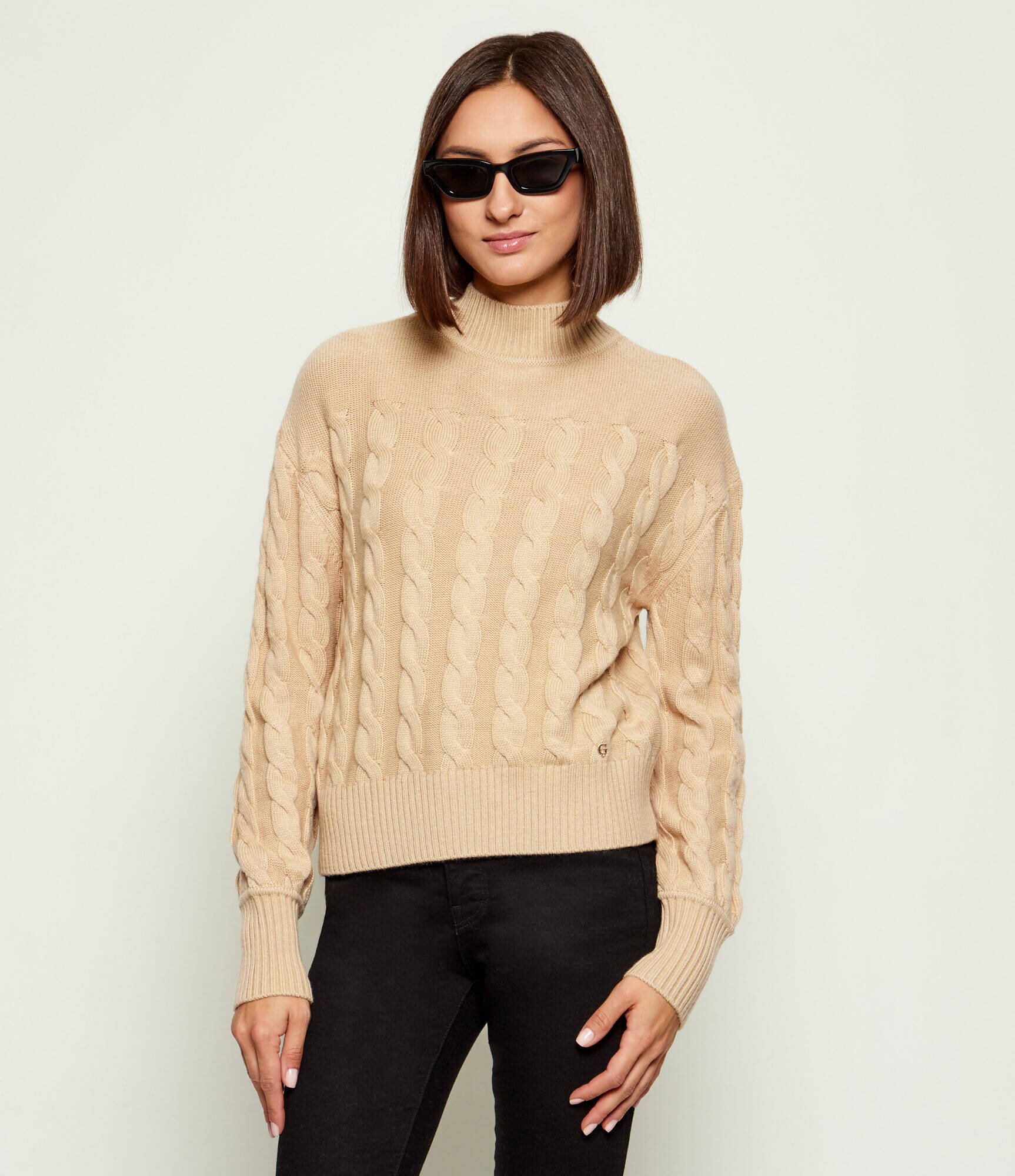 Guess Guler înalt ELSA | regular fit cu adaos de lână