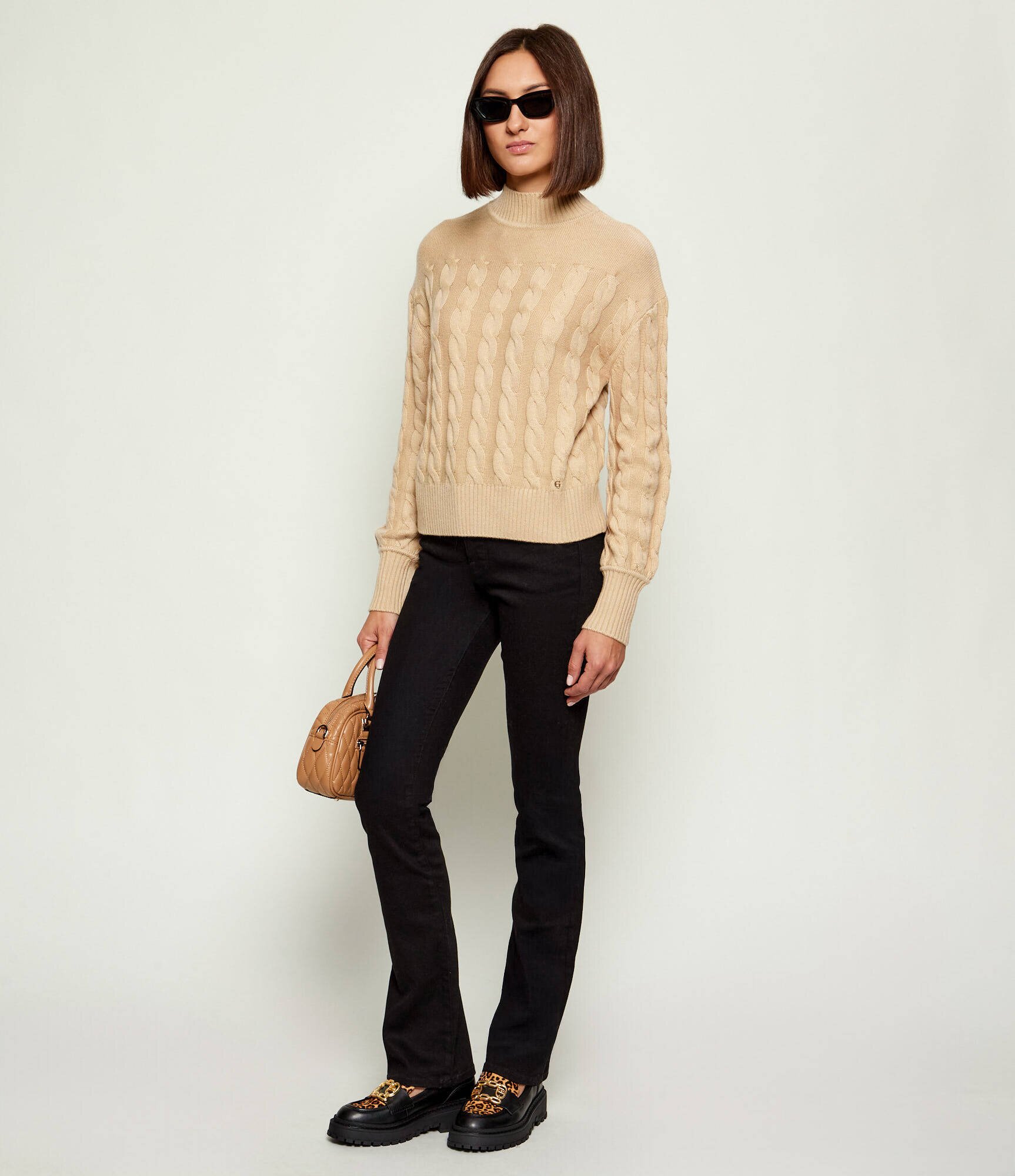 Guess Guler înalt ELSA | regular fit cu adaos de lână