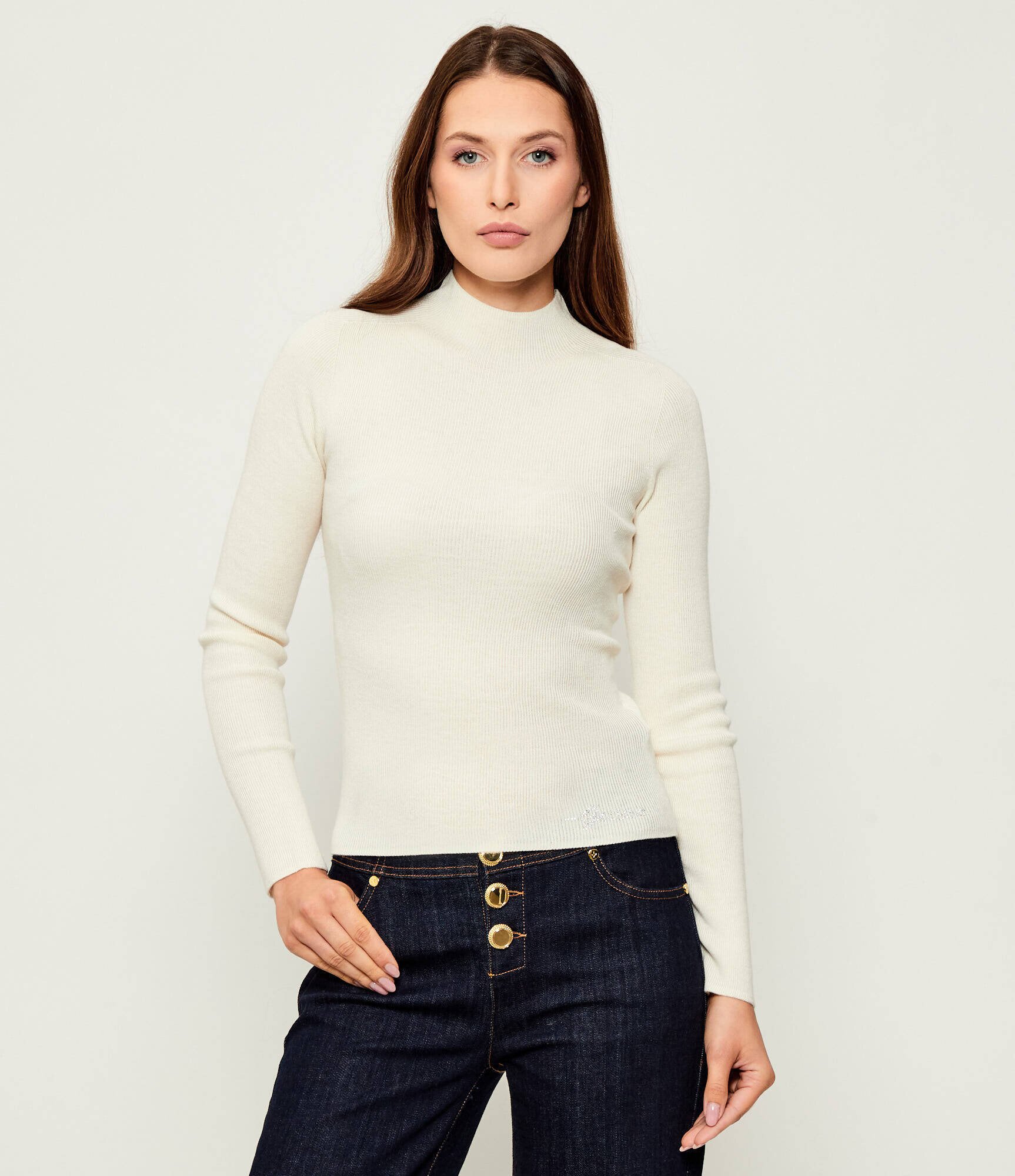 Guess Guler înalt JULIA | Slim Fit cu adaos de lână și cașmir