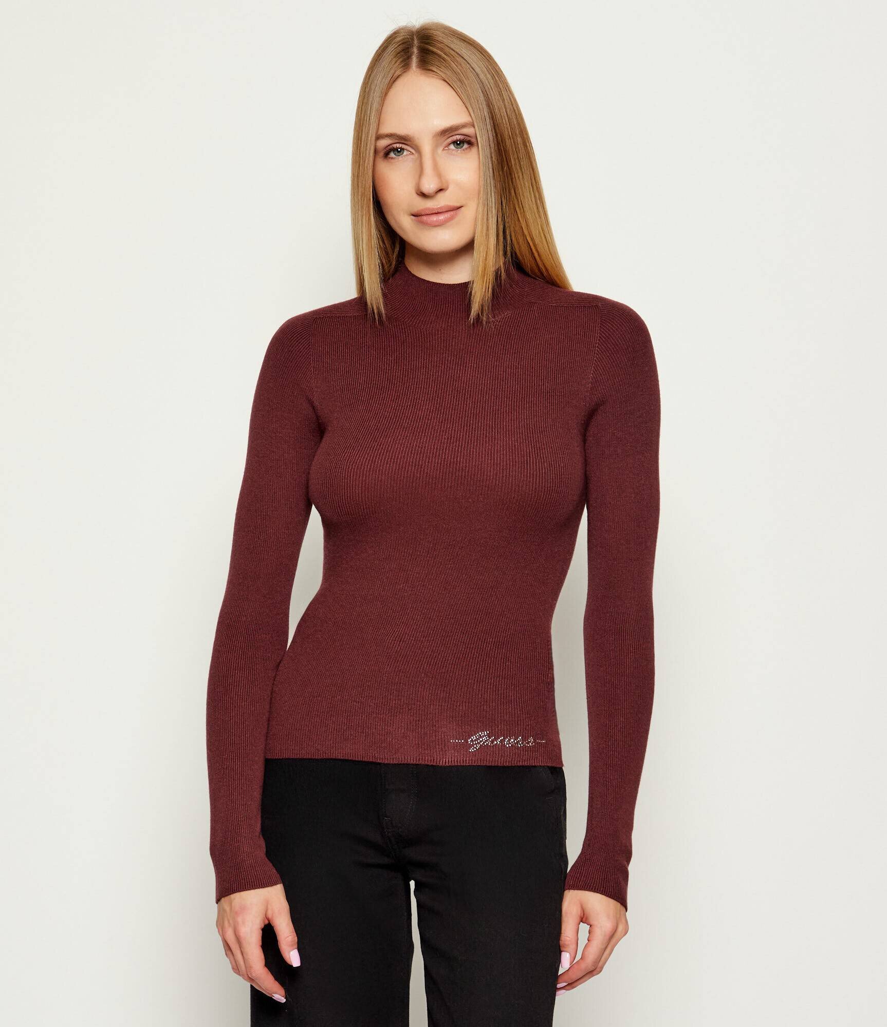 Guess Guler înalt JULIA | Slim Fit cu adaos de lână și cașmir