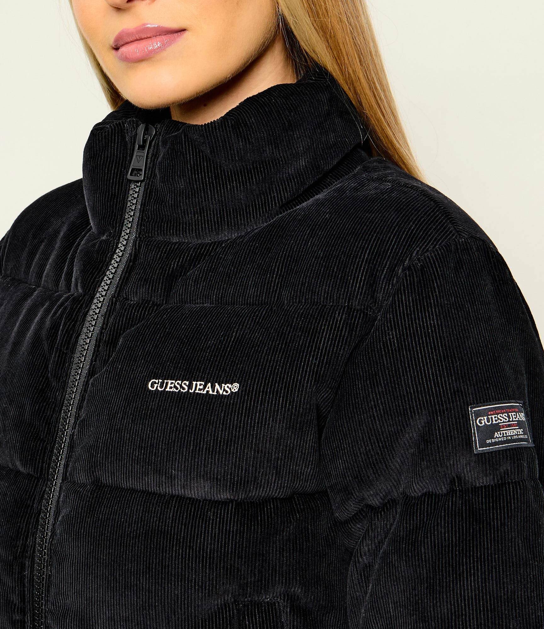 Guess Jeans Geacă | Cropped Fit | catifea reiată