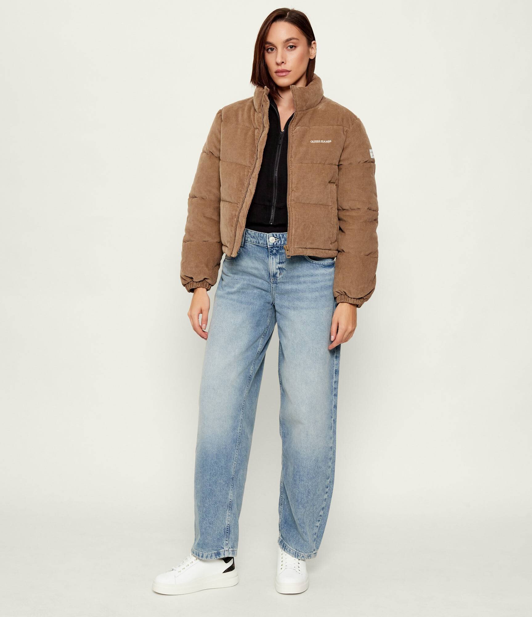 Guess Jeans Geacă | Cropped Fit | catifea reiată