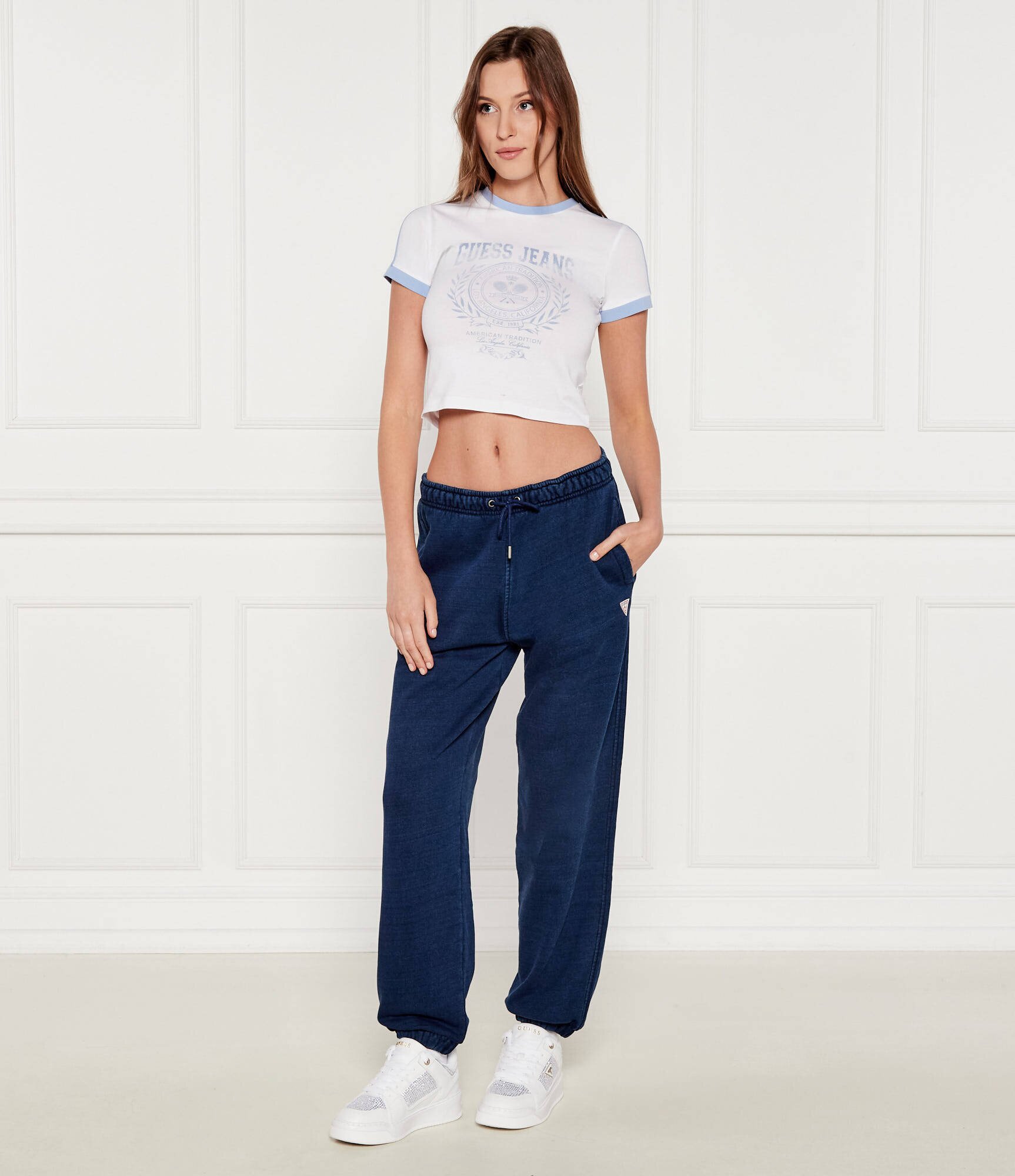 Guess Jeans Tricou BABY RACKET | Cropped Fit