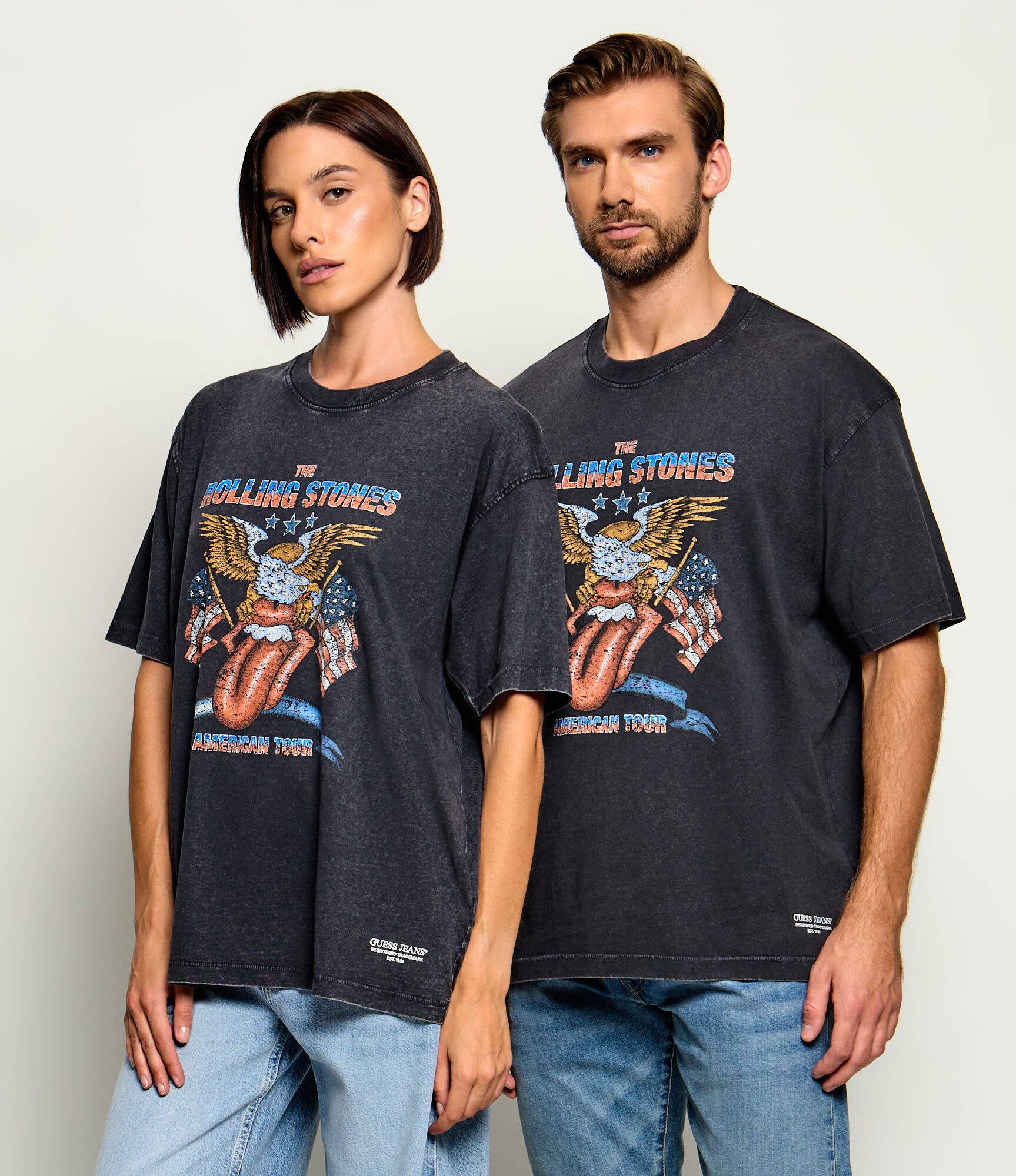 Guess Jeans Tricou Eagle | x The Rolling Stones | Oversize fit