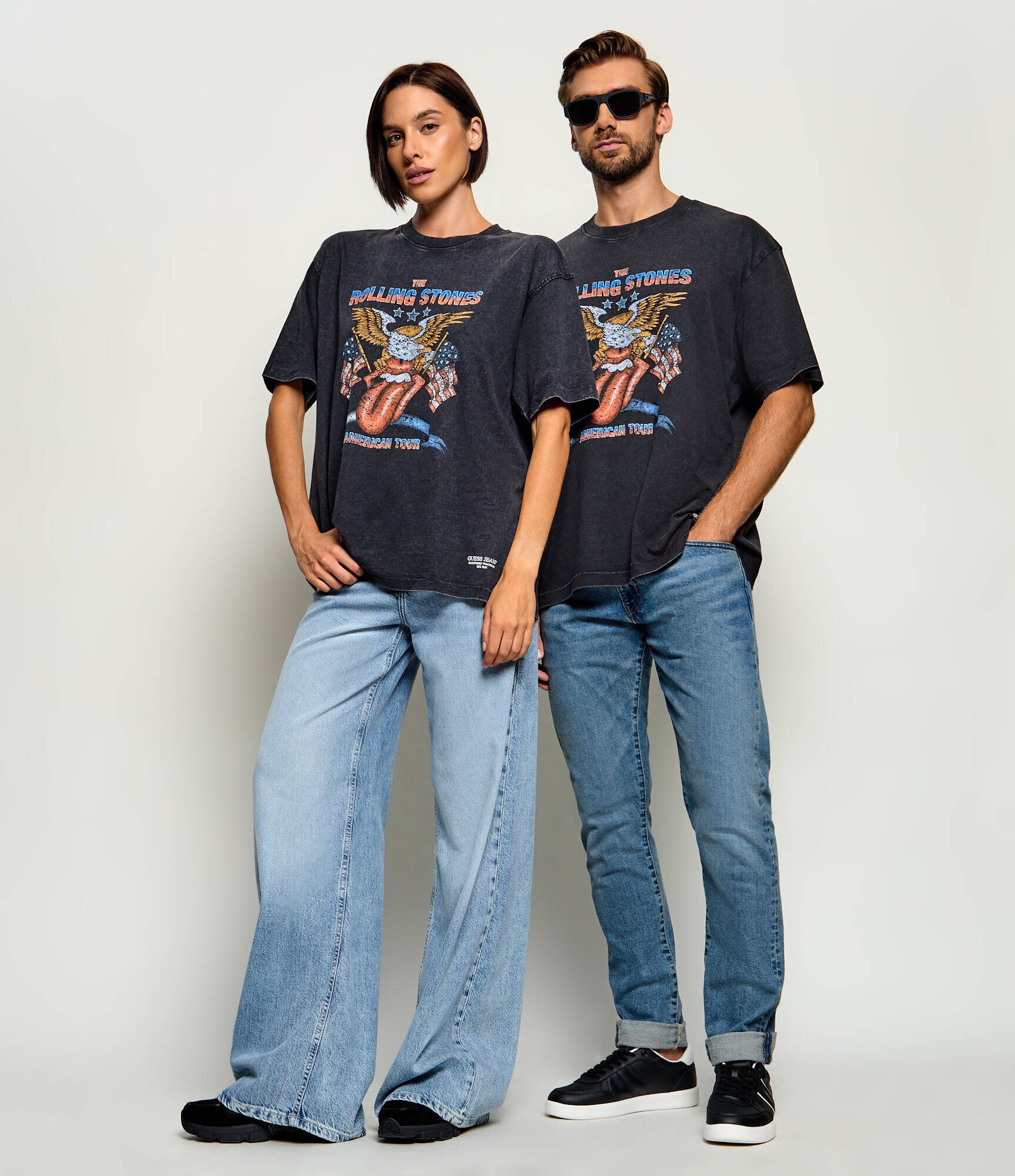 Guess Jeans Tricou Eagle | x The Rolling Stones | Oversize fit