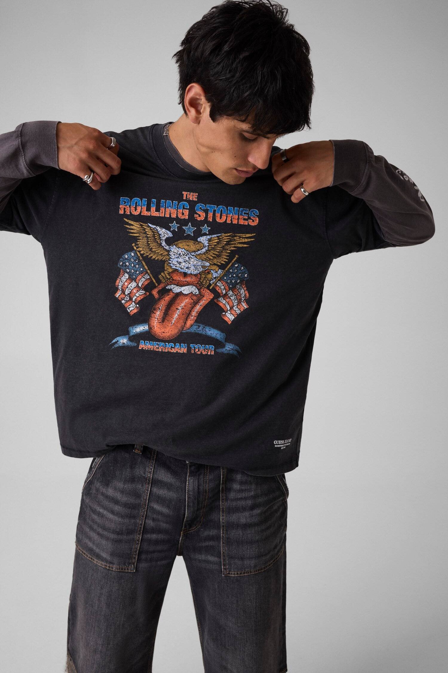 Guess Jeans Tricou Eagle | x The Rolling Stones | Oversize fit