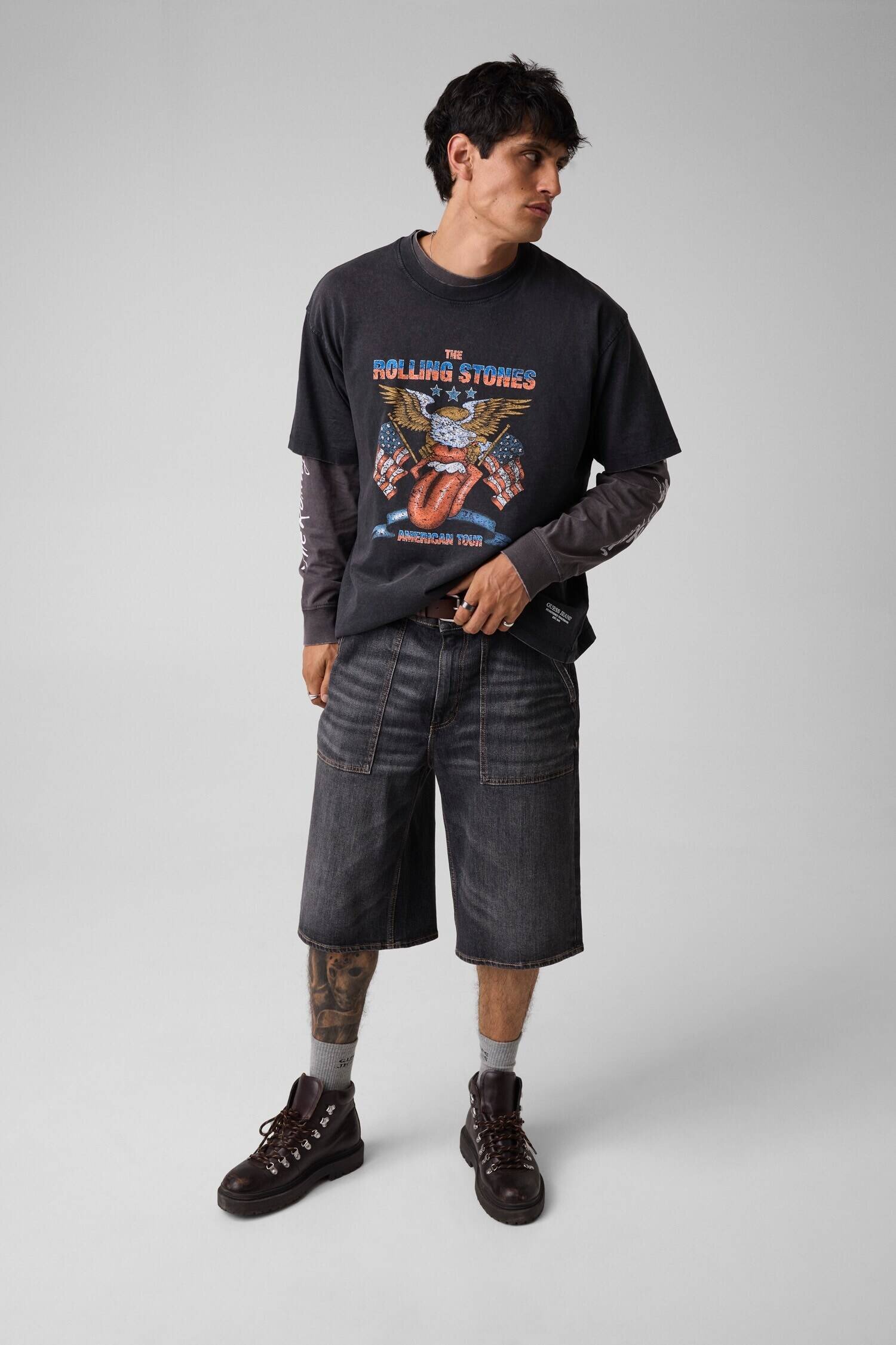 Guess Jeans Tricou Eagle | x The Rolling Stones | Oversize fit
