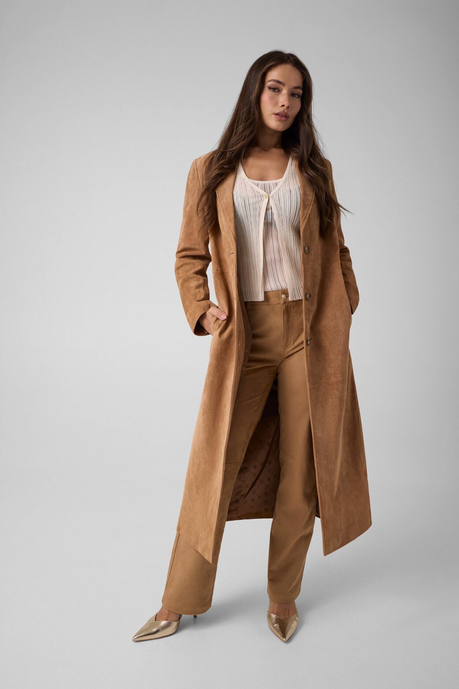Guess Palton Megghy | piele întoarsă