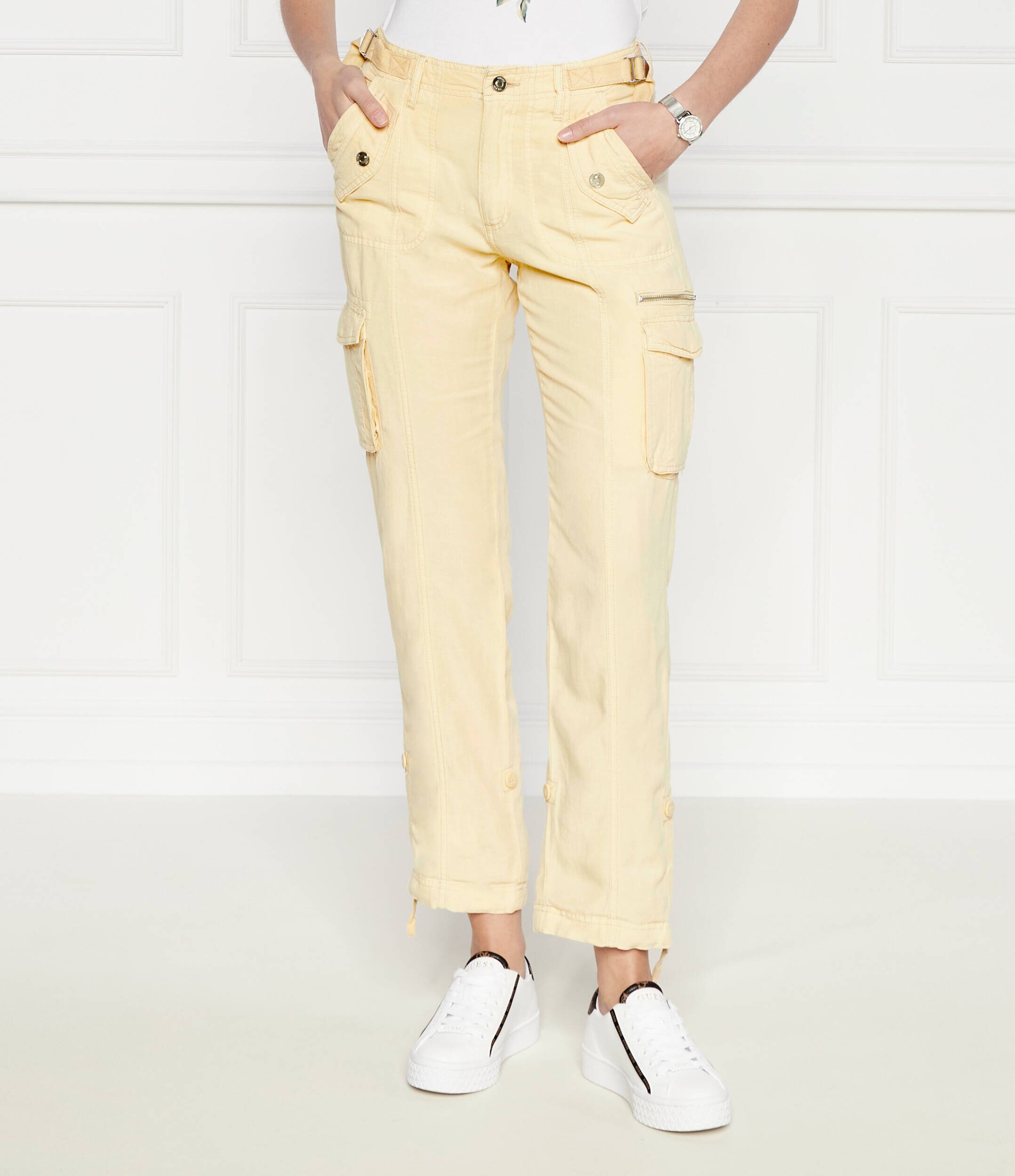 Guess Pantaloni cargo NESSI | Regular Fit | cu adaos de in