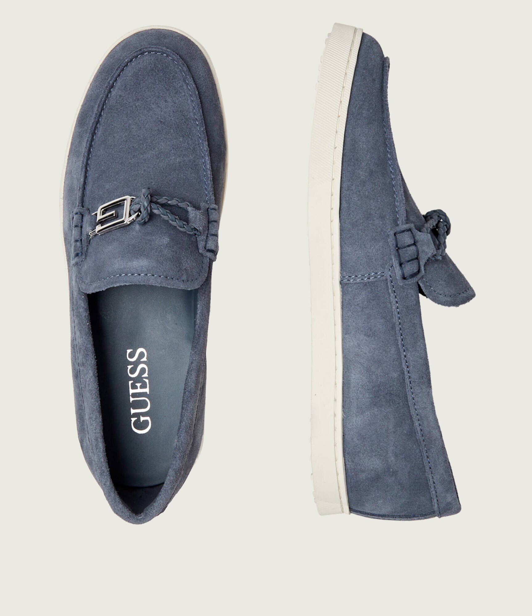 Guess Pantofi loafer HEAWS | piele întoarsă