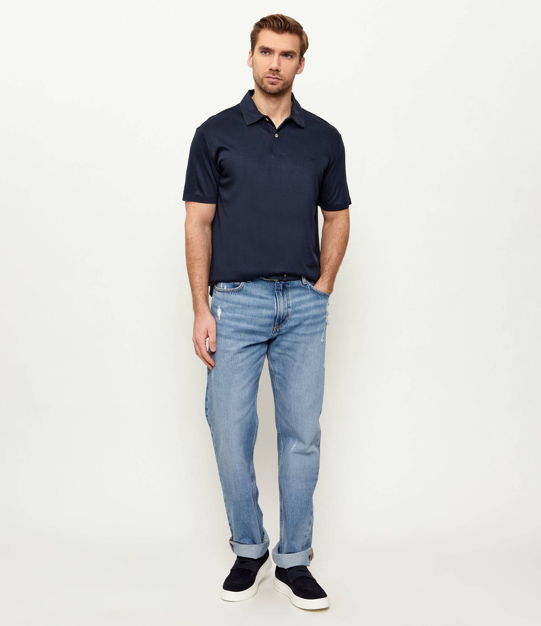 Guess Polo | regular fit cu adaos de mătase