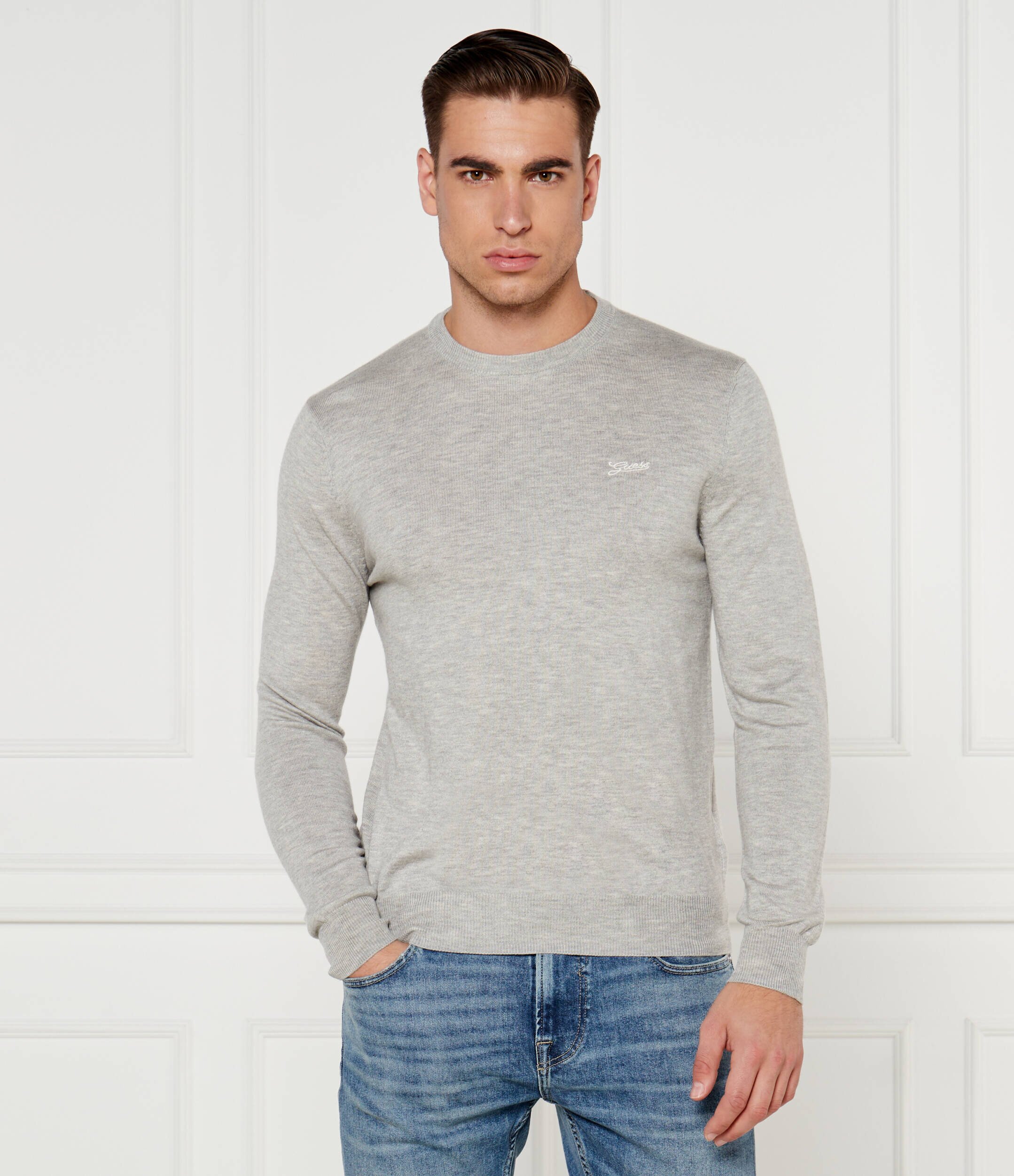 Guess Pulover DANIEL | Regular Fit cu adaos de mătase