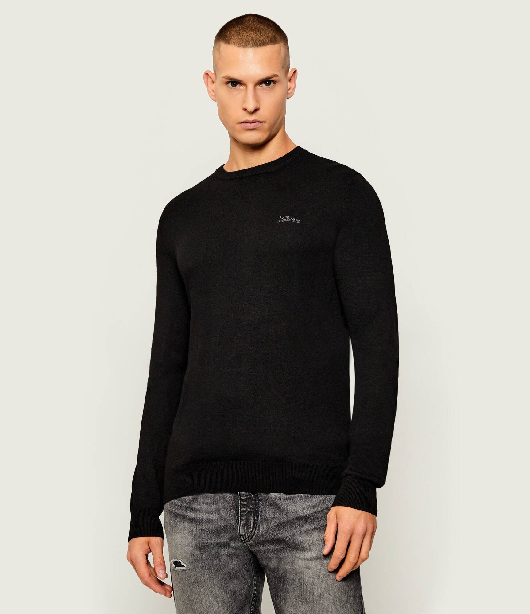 Guess Pulover DANIEL | Slim Fit cu adaos de mătase