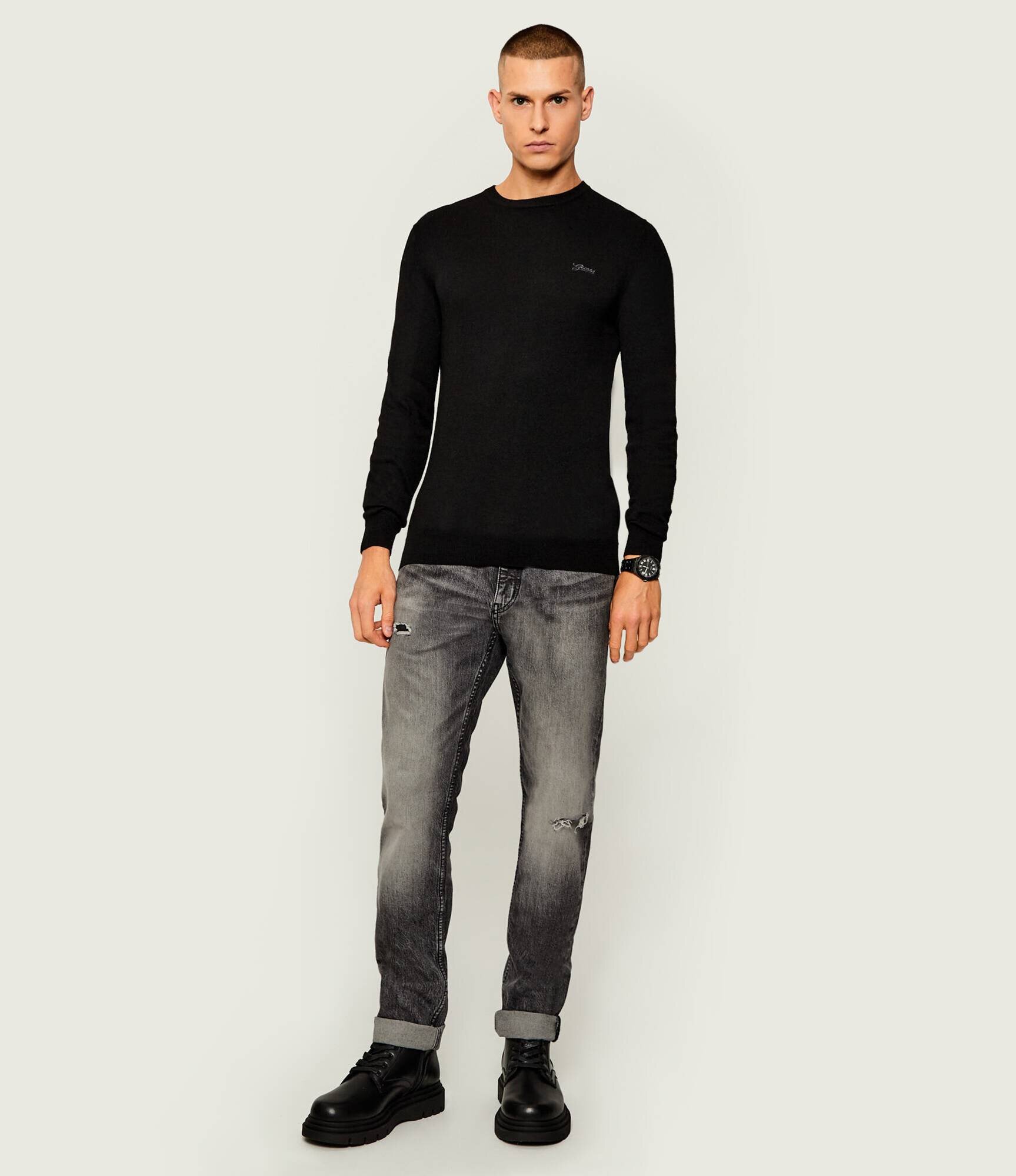 Guess Pulover DANIEL | Slim Fit cu adaos de mătase