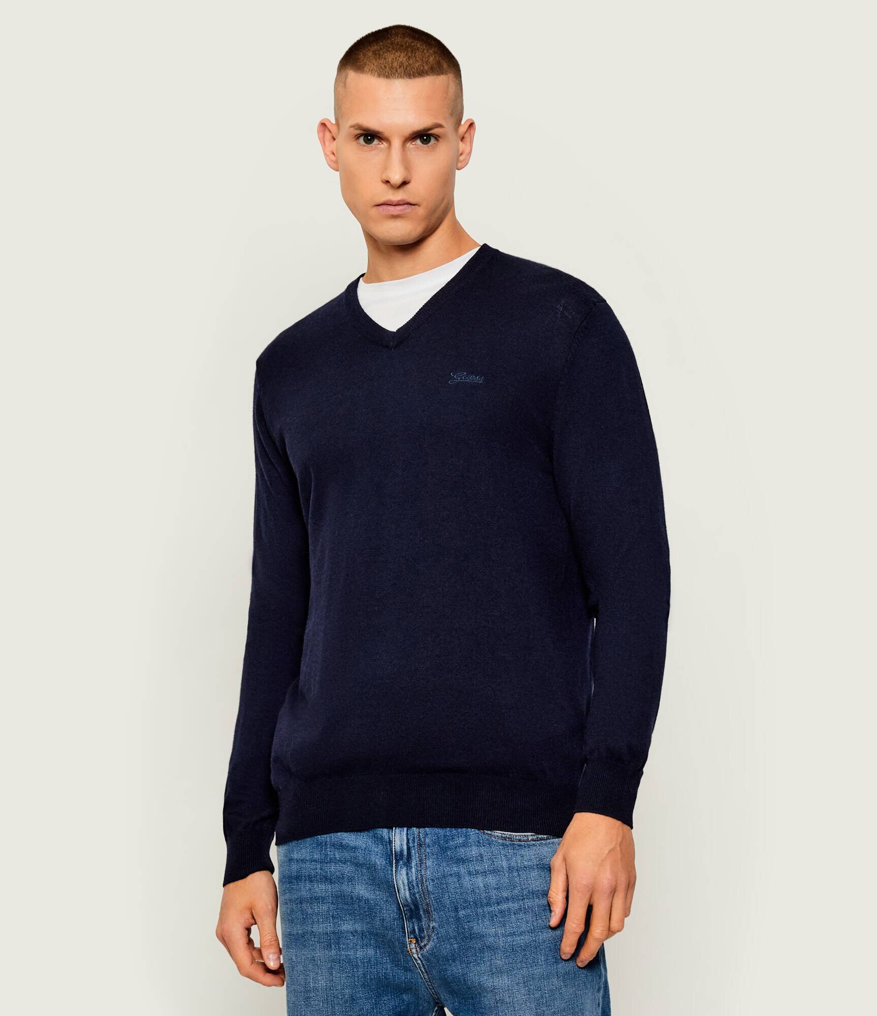 Guess Pulover DAREN | Slim Fit cu adaos de mătase