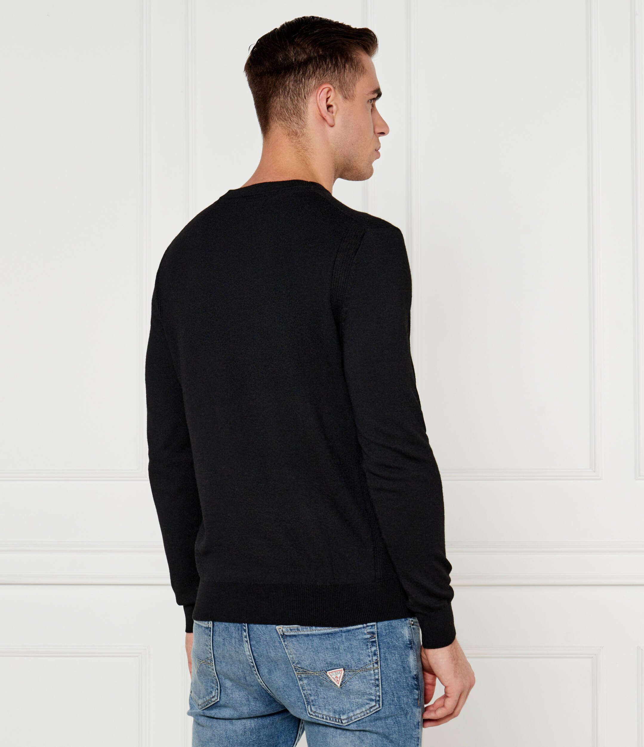 Guess Pulover EDGAR | Regular Fit cu adaos de mătase
