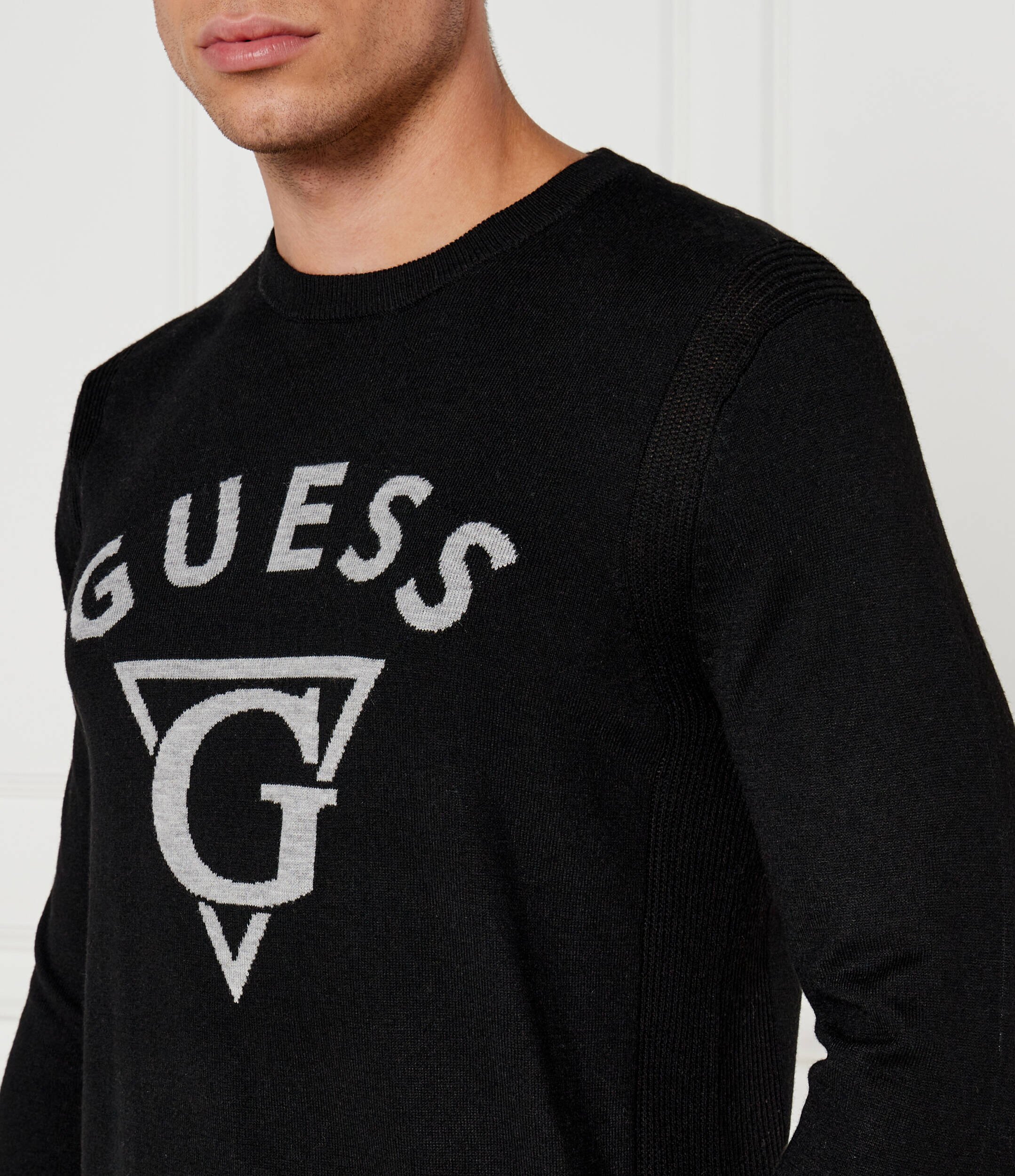 Guess Pulover EDGAR | Regular Fit cu adaos de mătase
