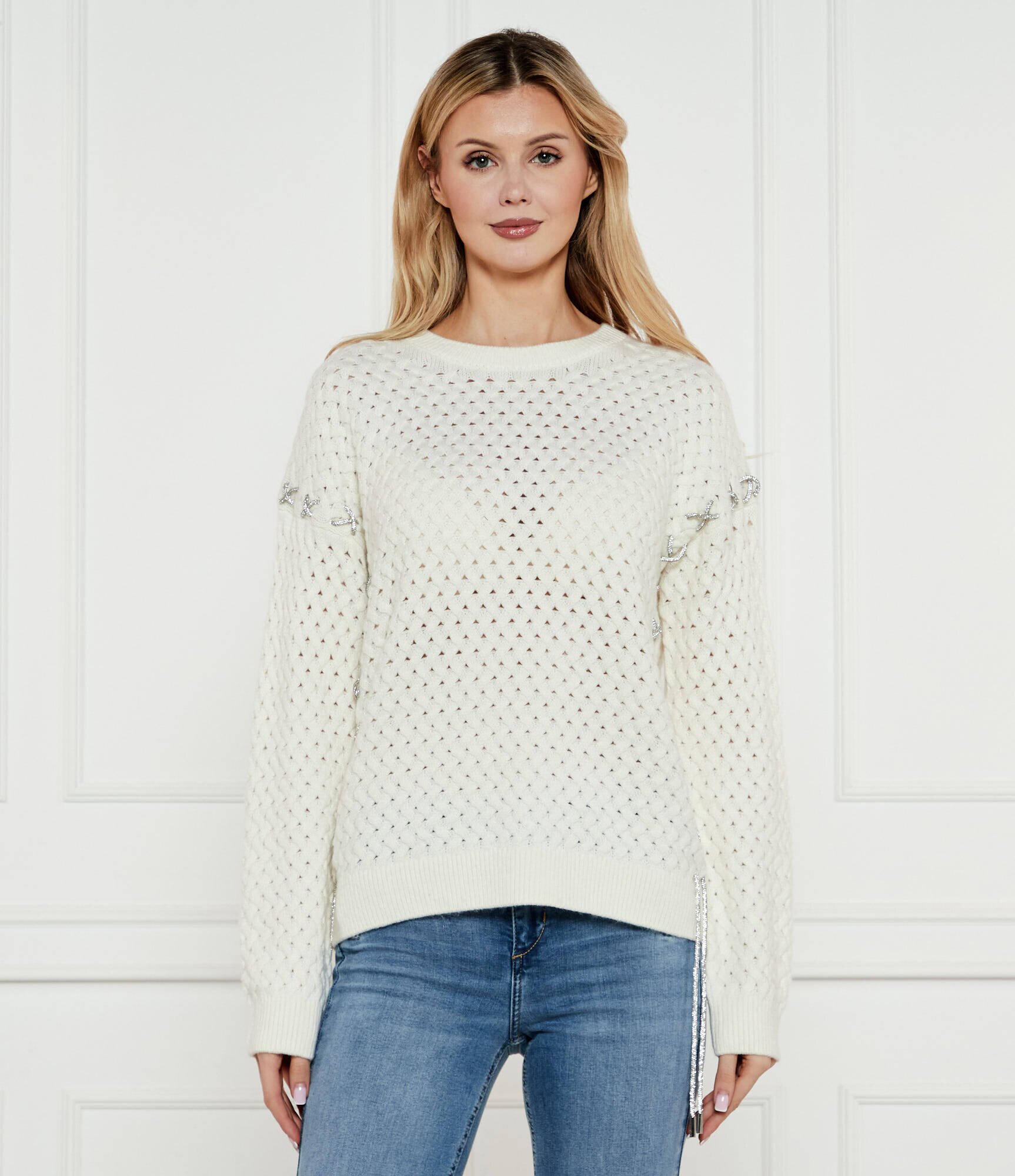 Guess Pulover ELLISS | Relaxed fit cu adaos de lână