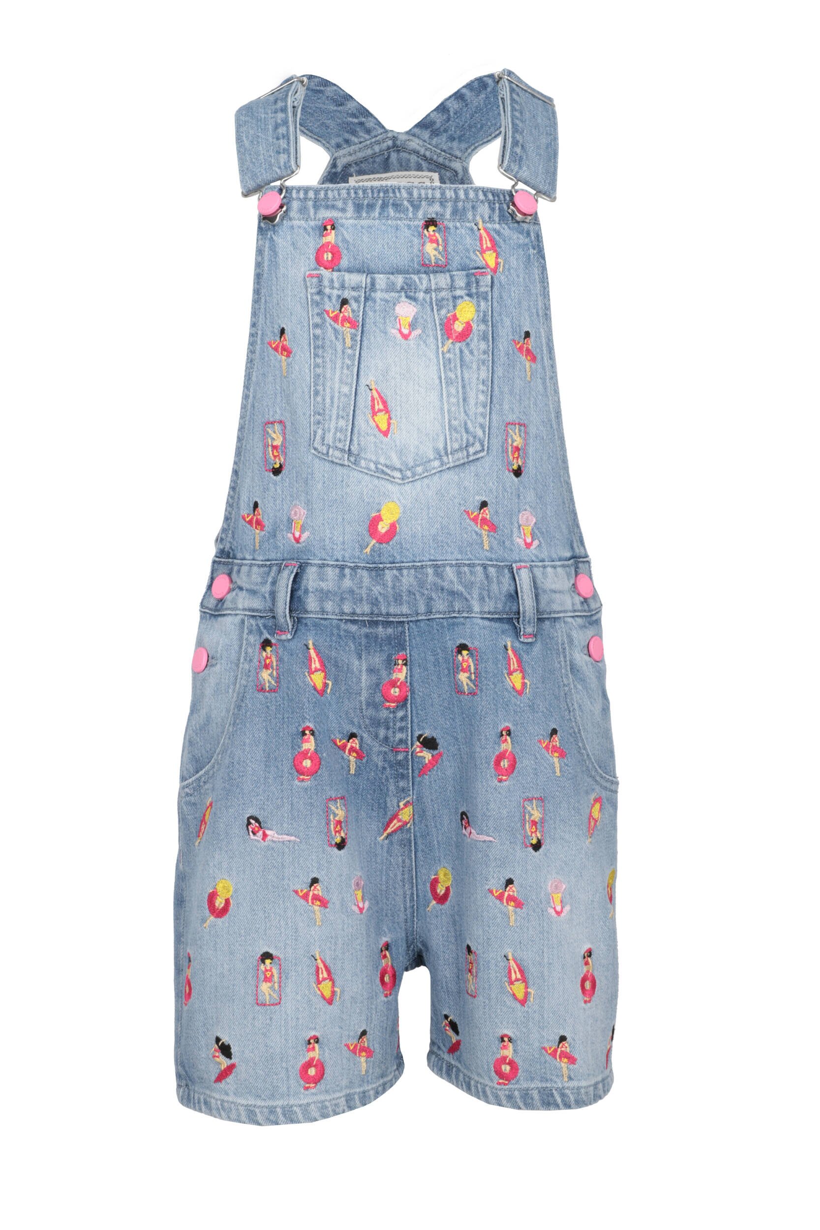 Guess Salopetă RIGID DENIM SHORTALL | Regular Fit