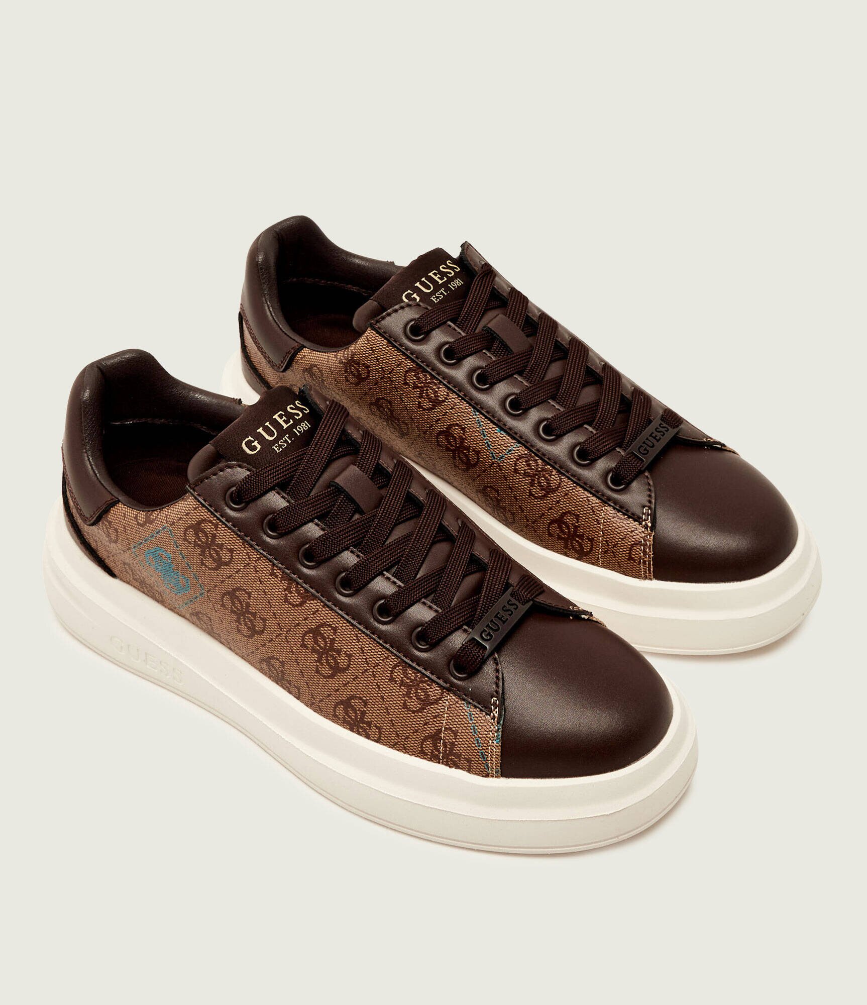 Guess Sneakers Elba cu adaos de piele