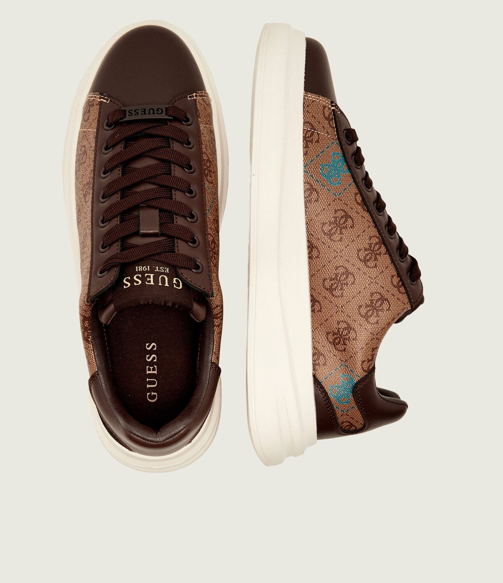 Guess Sneakers Elba cu adaos de piele