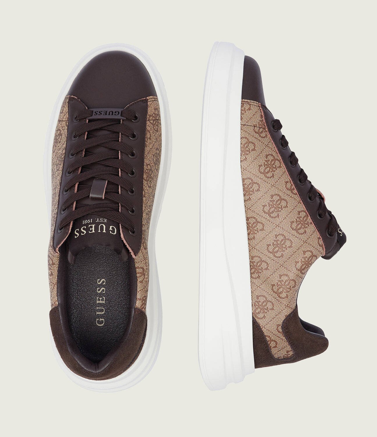 Guess Sneakers ELBA cu adaos de piele