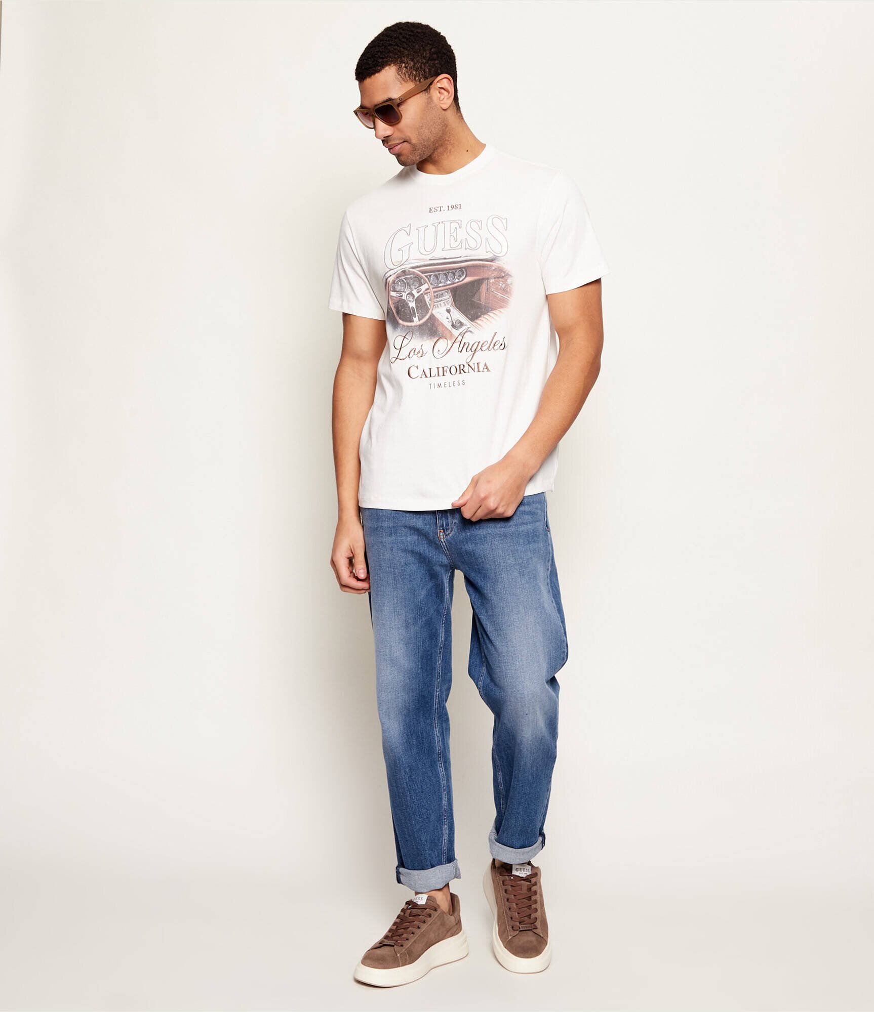Guess Sneakers ELBA | piele întoarsă