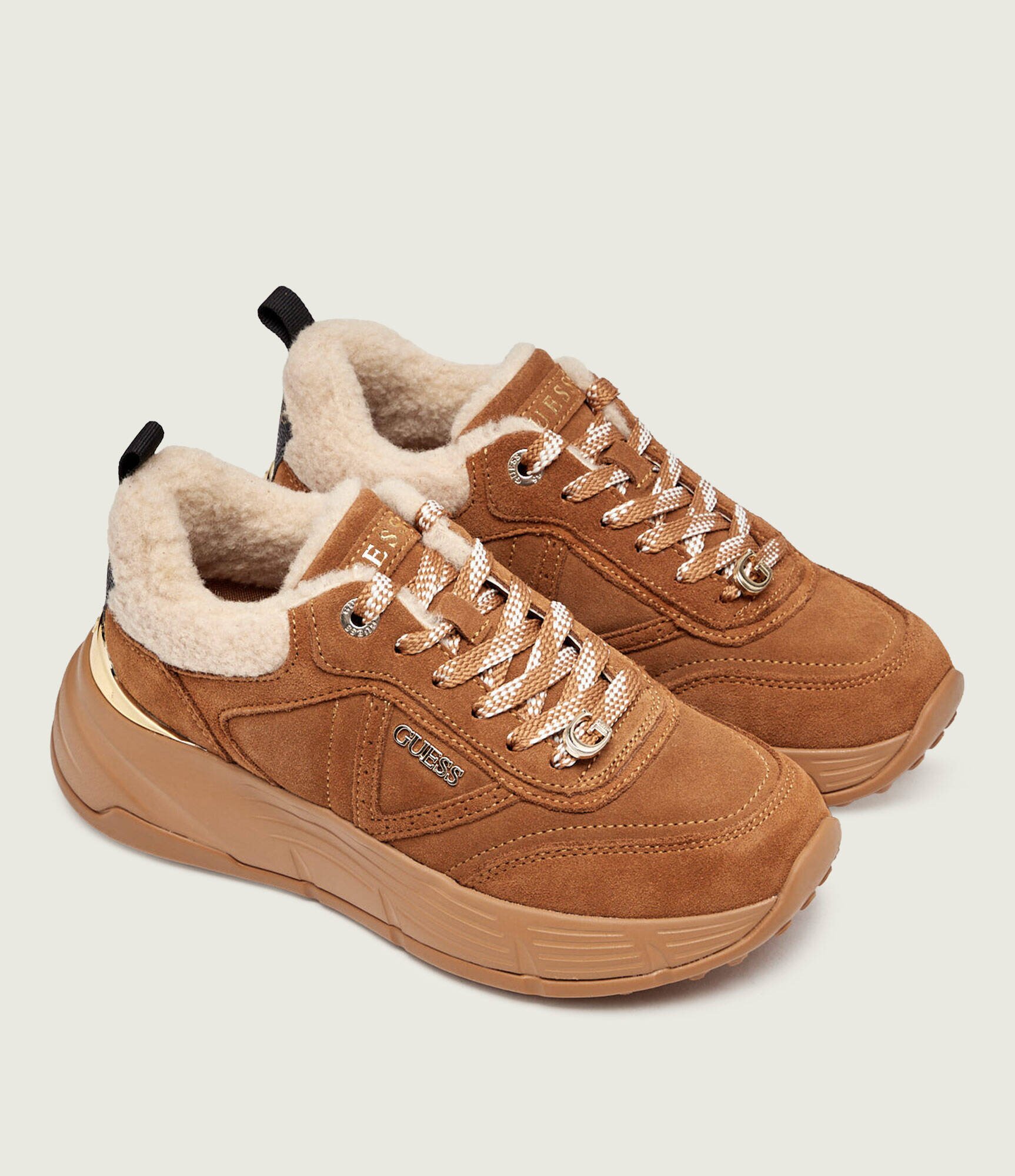 Guess Sneakers Facter2 | shearling | piele întoarsă