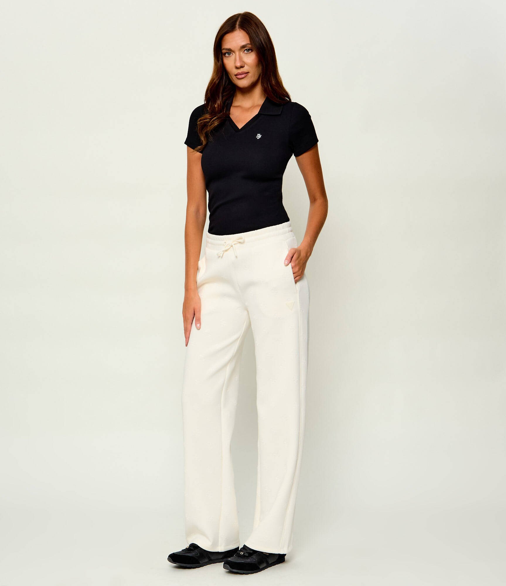 Guess Sneakers Tyran cu adaos de piele | piele întoarsă